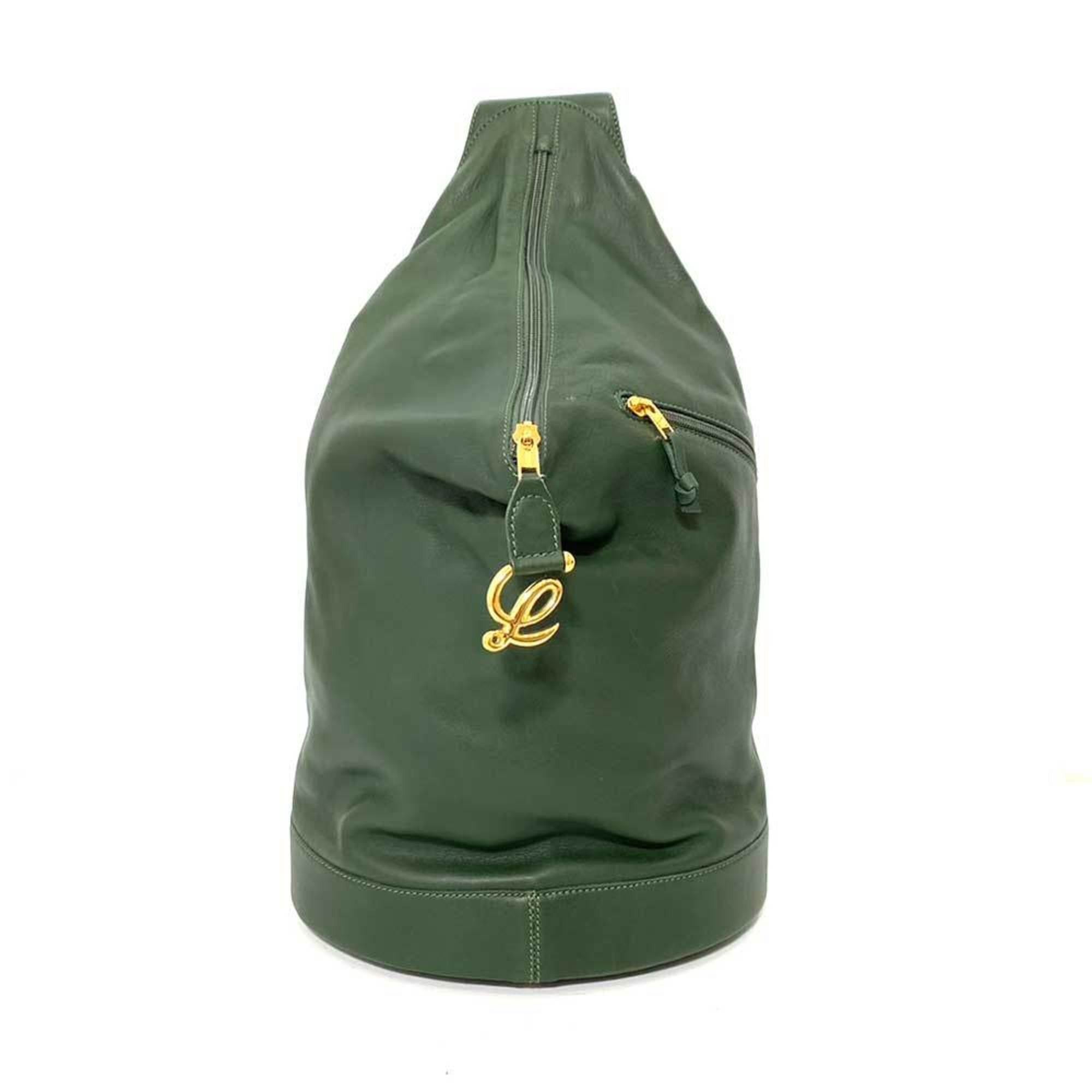 image of Loewe Bag Anton Shoulder Khaki Green Anagram Men Women Leather in Black