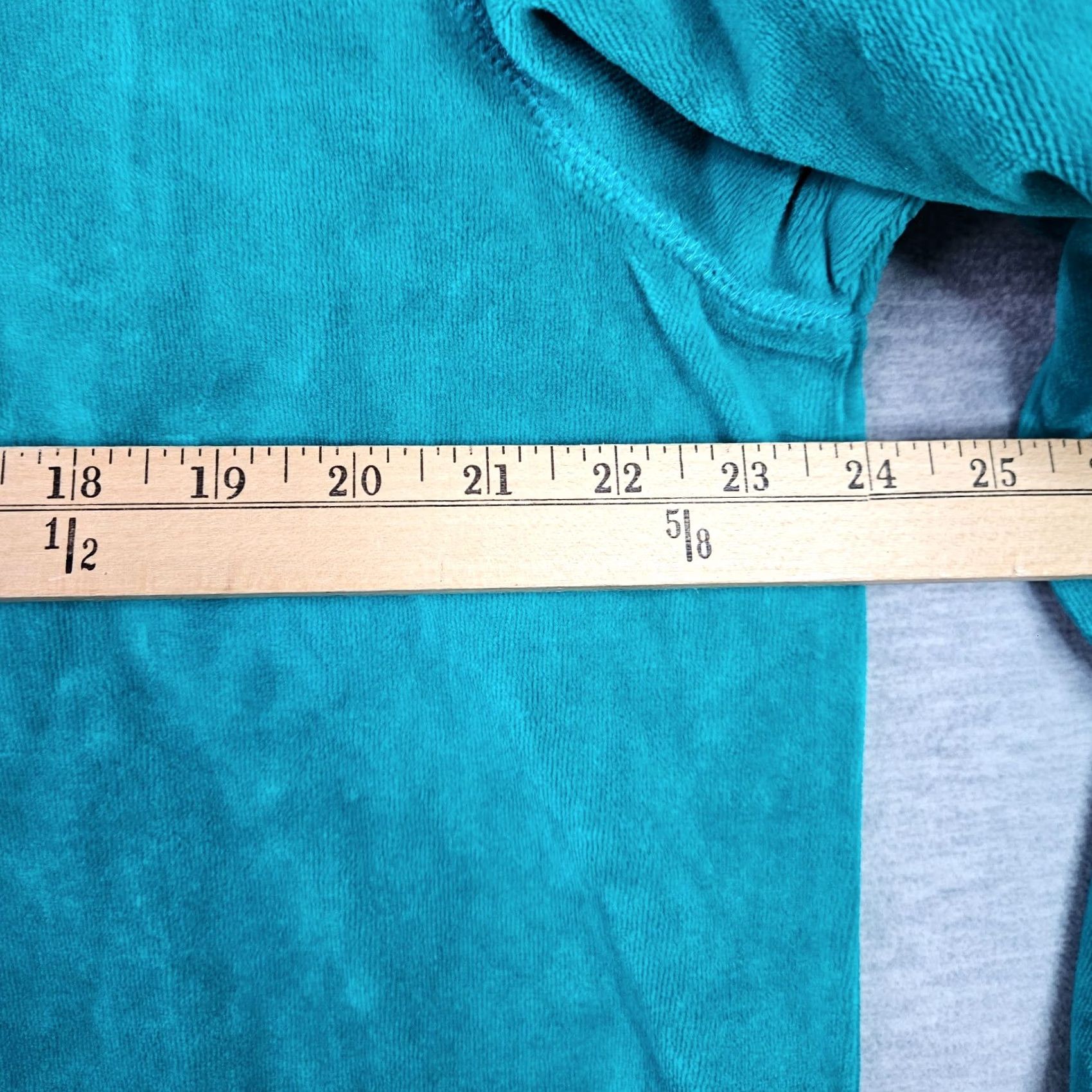 Vintage Appleseed’s Women Top XL Teal Green Velour Long Sleeve Sweatshirt Size XL / US 12-14 / IT 48-50 - 3 Thumbnail