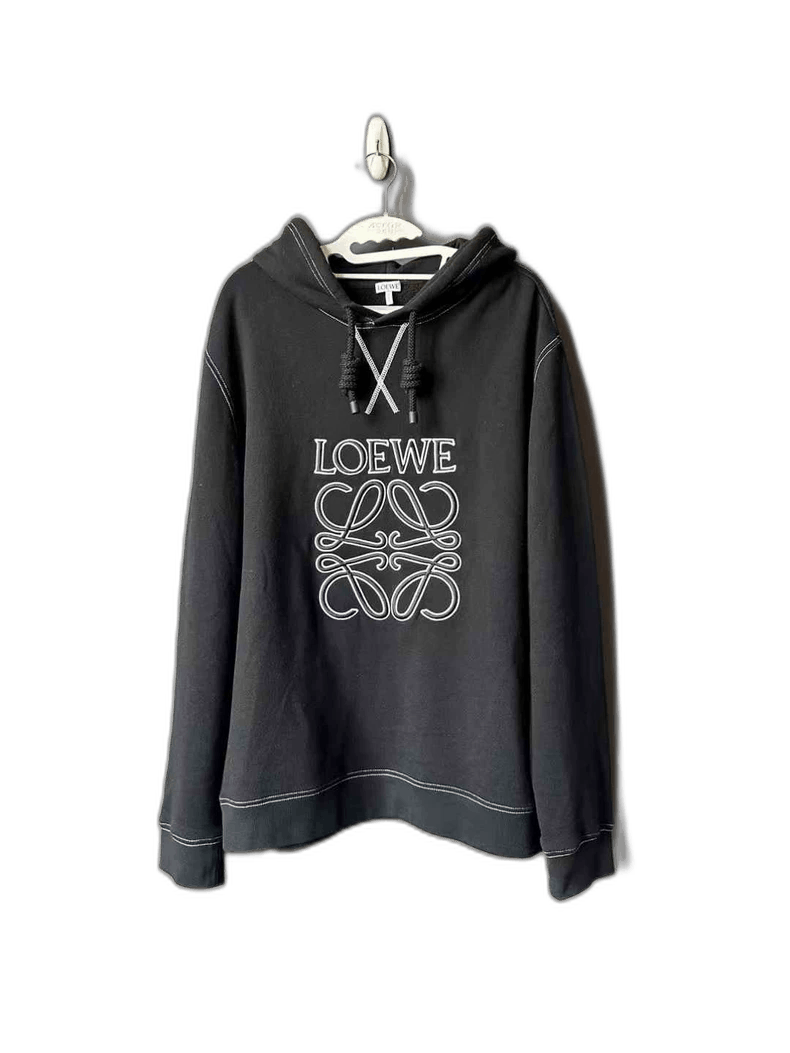 LOEWE Black Hoodie with Logo Design