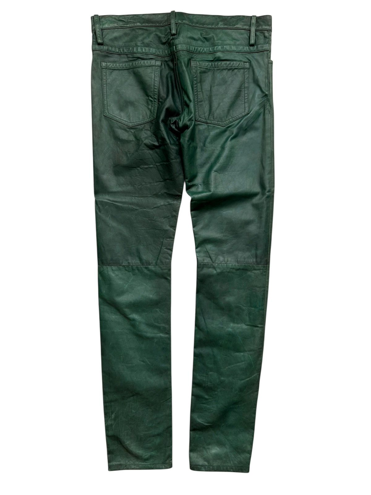 Ann Demeulemeester $1695 Green Leather Trouser Size US 34 / EU 50 - 2 Thumbnail