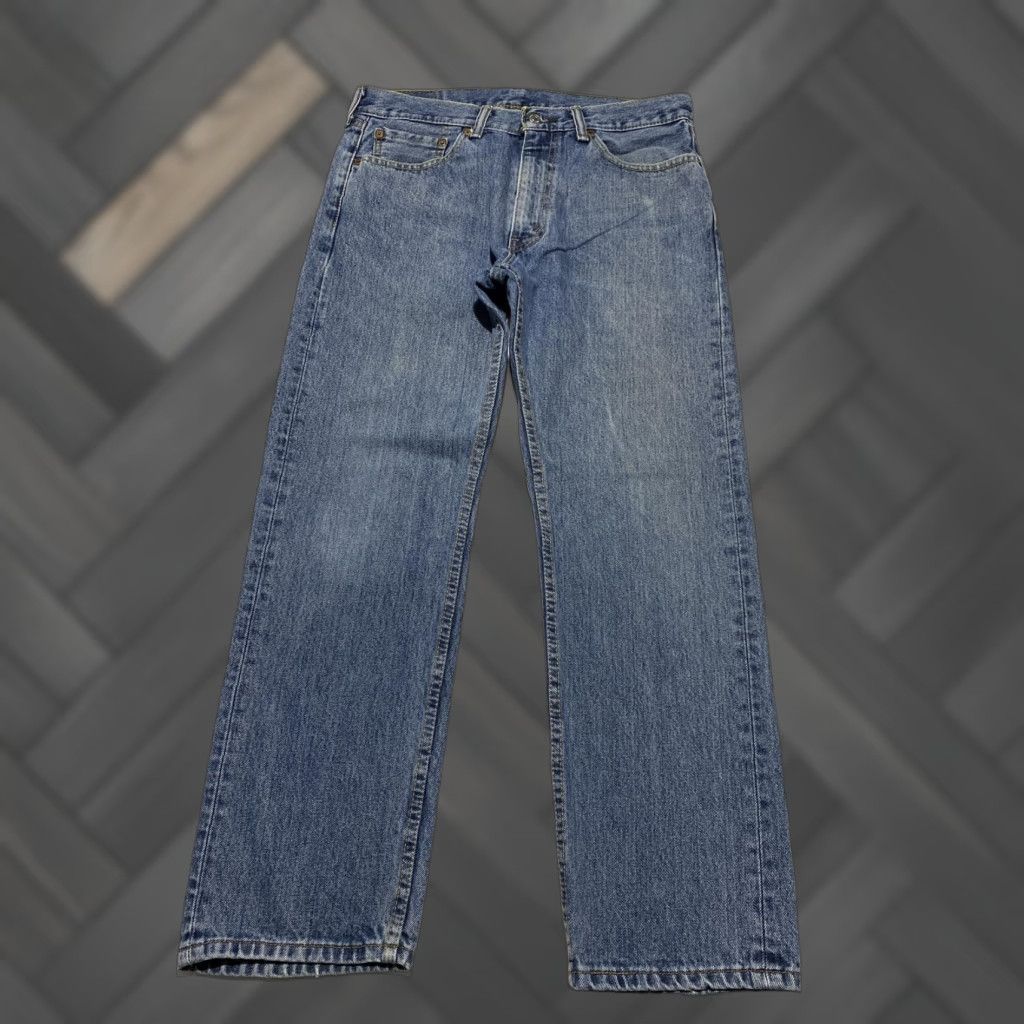 Levi's Levi's 505 Jeans Mens 33x30 Blue Straight Leg Regular Fit Zip Fly Denim Jeans Size US 33 - 1 Thumbnail