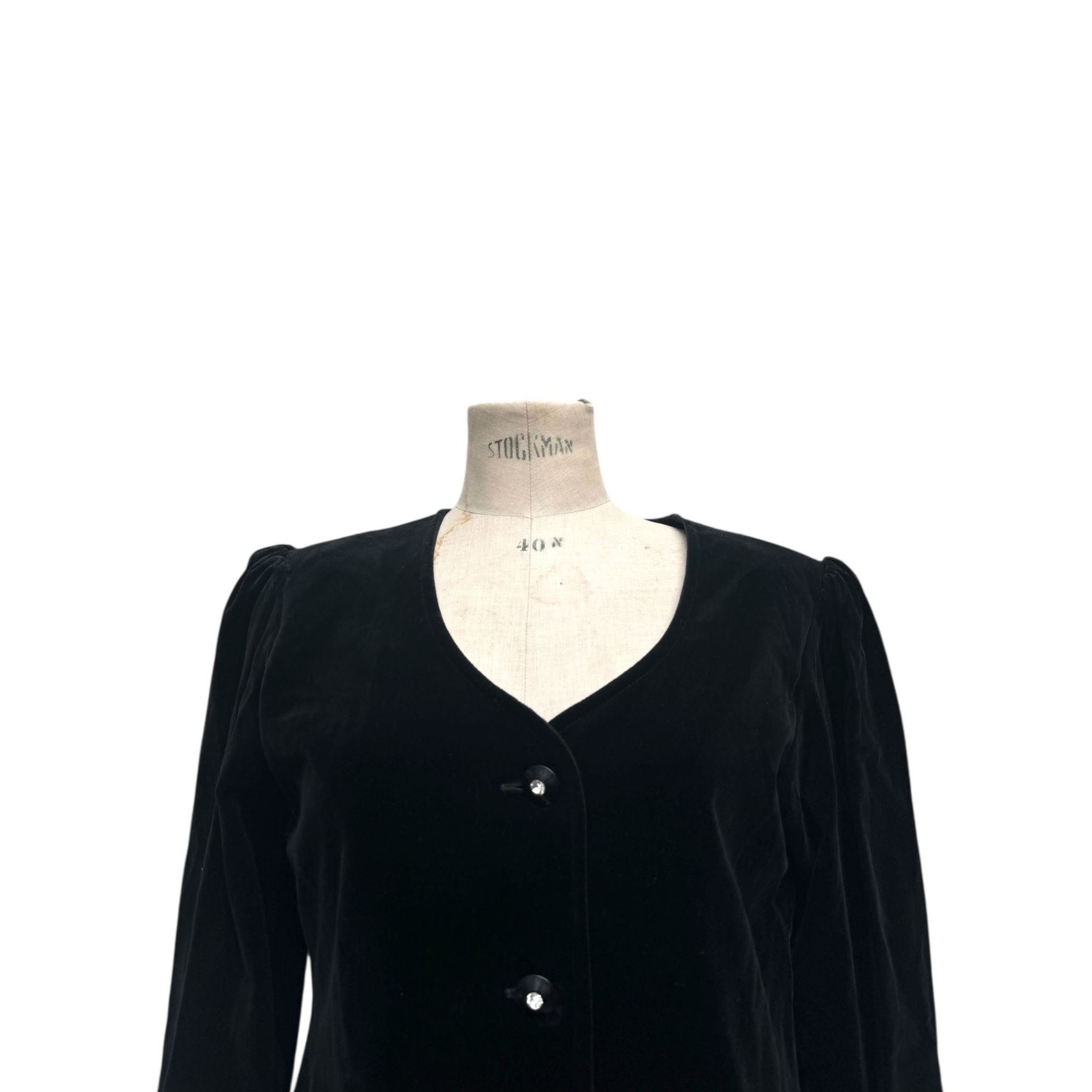 Yves Saint Laurent Black Velvet Corduroy Dress Size M / US 6-8 / IT 42-44 - 2 Thumbnail