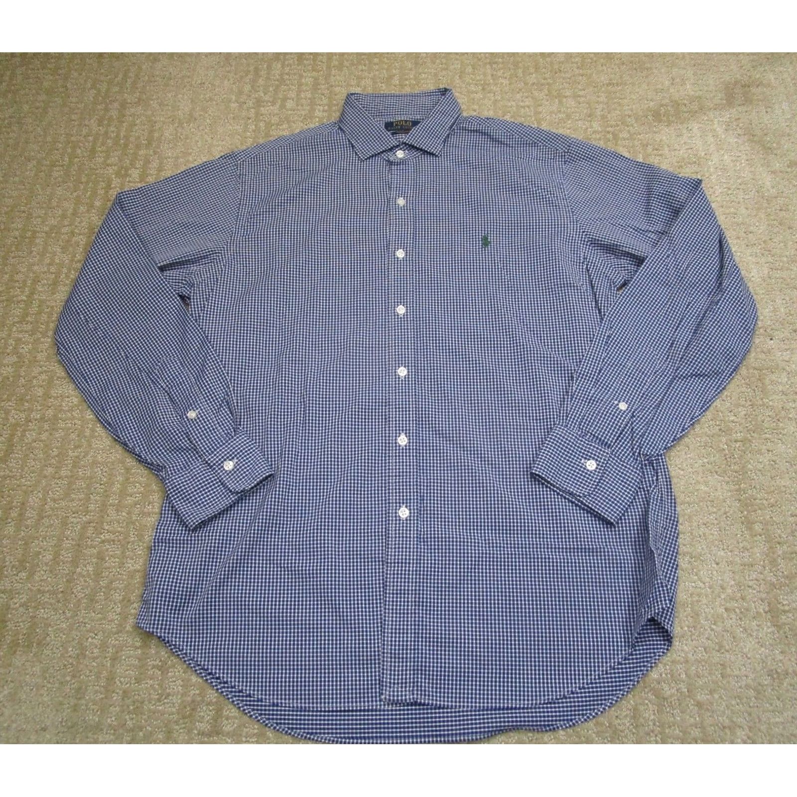 Polo Ralph Lauren Polo Ralph Lauren Shirt Men Large Blue Check Performance Long Sleeve Button Down Size US L / EU 52-54 / 3 - 2 Thumbnail