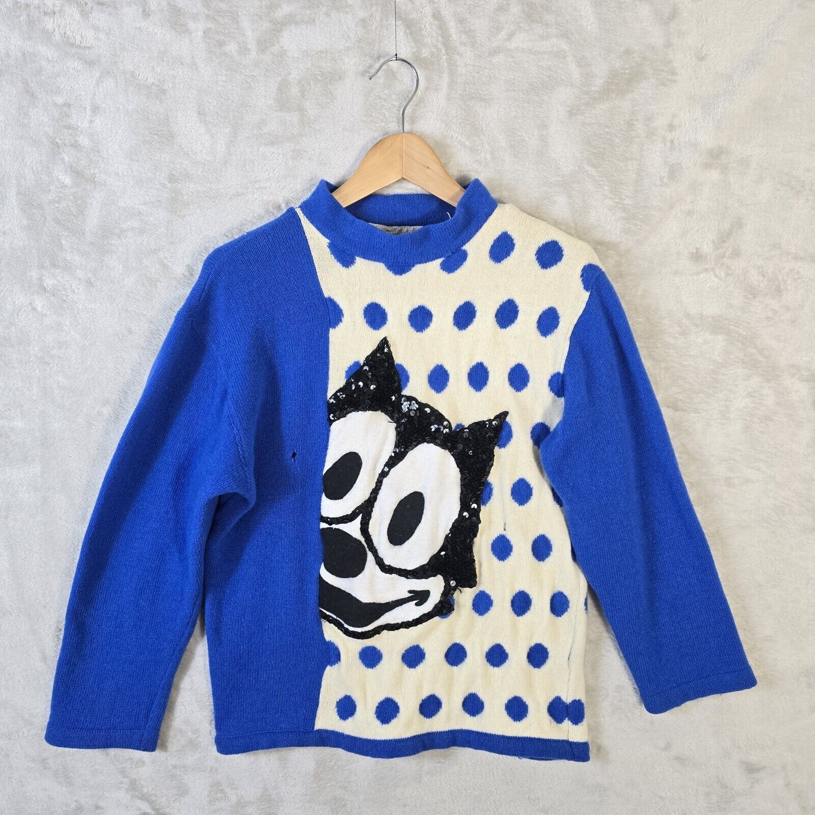 Vintage Vtg J.C. De CASTELBAJAC Wool Sweater Felix Cat Women Sz 40 S Size S / US 4 / IT 40 - 2 Thumbnail