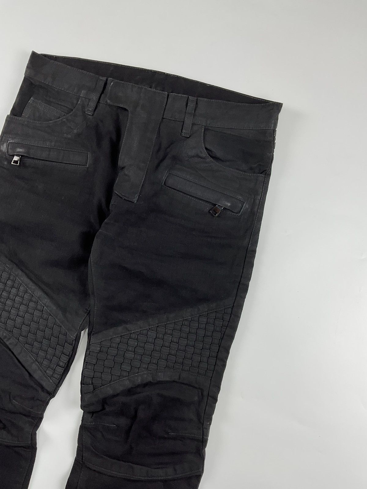 Balmain Balmain Basket Weave Biker Jeans Size US 29 - 5 Thumbnail