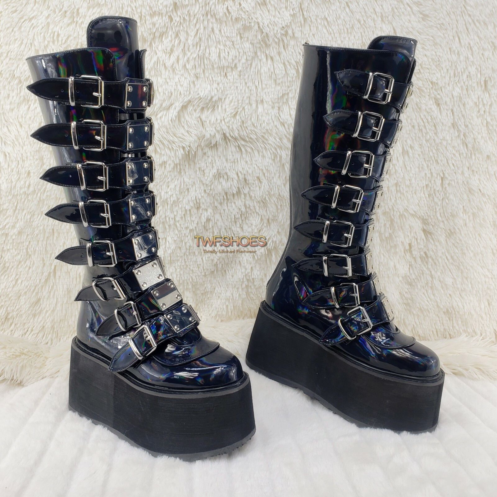 DEMONIA Damned 318 Multi Strap Goth Punk 3.5