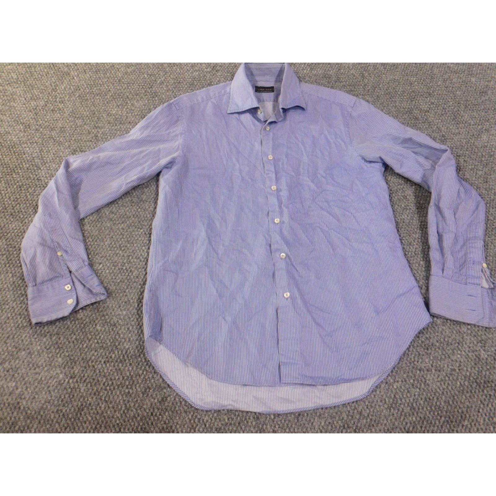 Zara Zara Mens Shirt 15 Blue Regular Striped Button-Up City Modern Dress Slim Knit Cotton Long Sleeve Button-Down Collar Mens Size 40R - 2 Thumbnail
