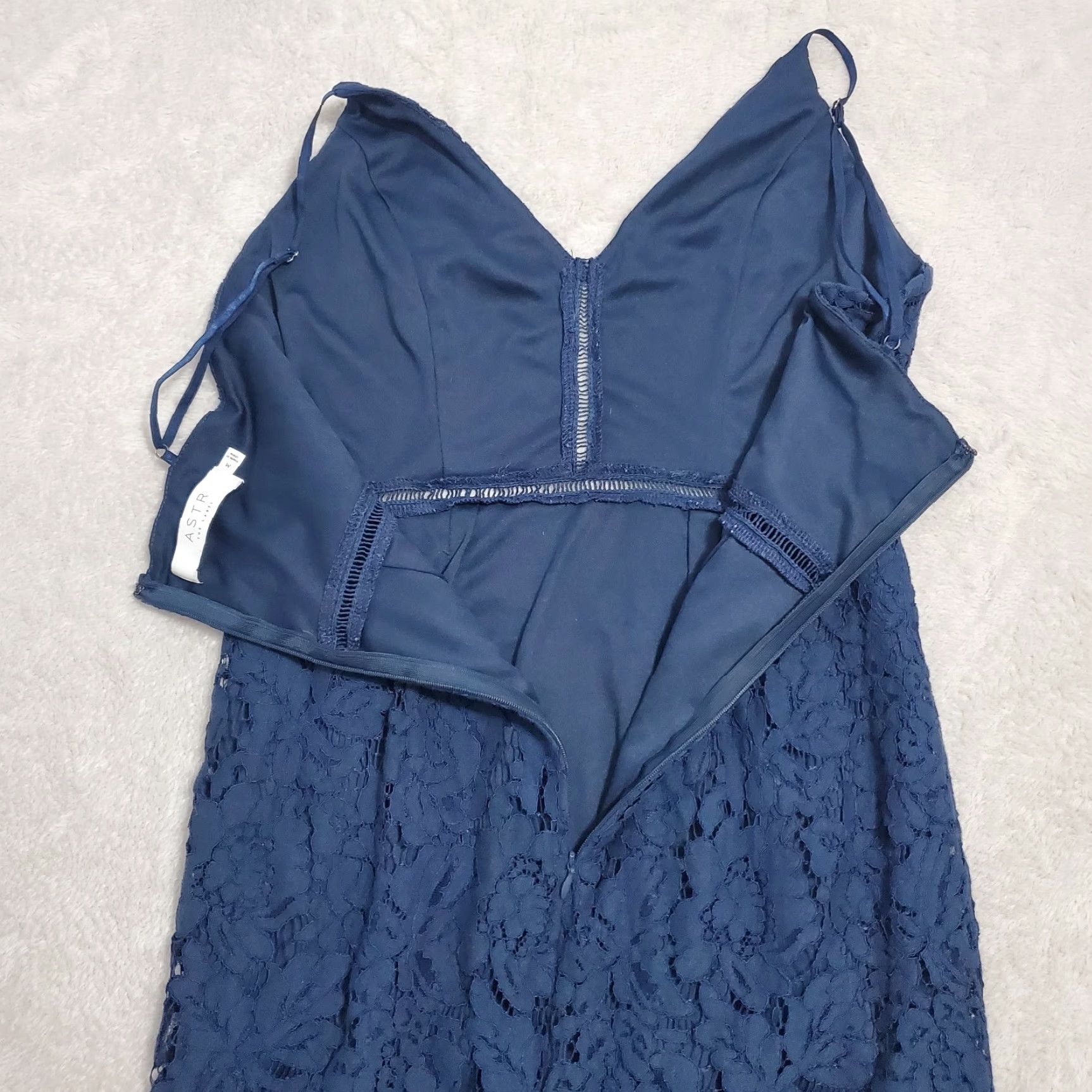 ASTR The Label ASTR The Label Dress Women M Blue Lace Spaghetti Strap Lattice Inset Party Y2K Size M / US 6-8 / IT 42-44 - 7 Thumbnail