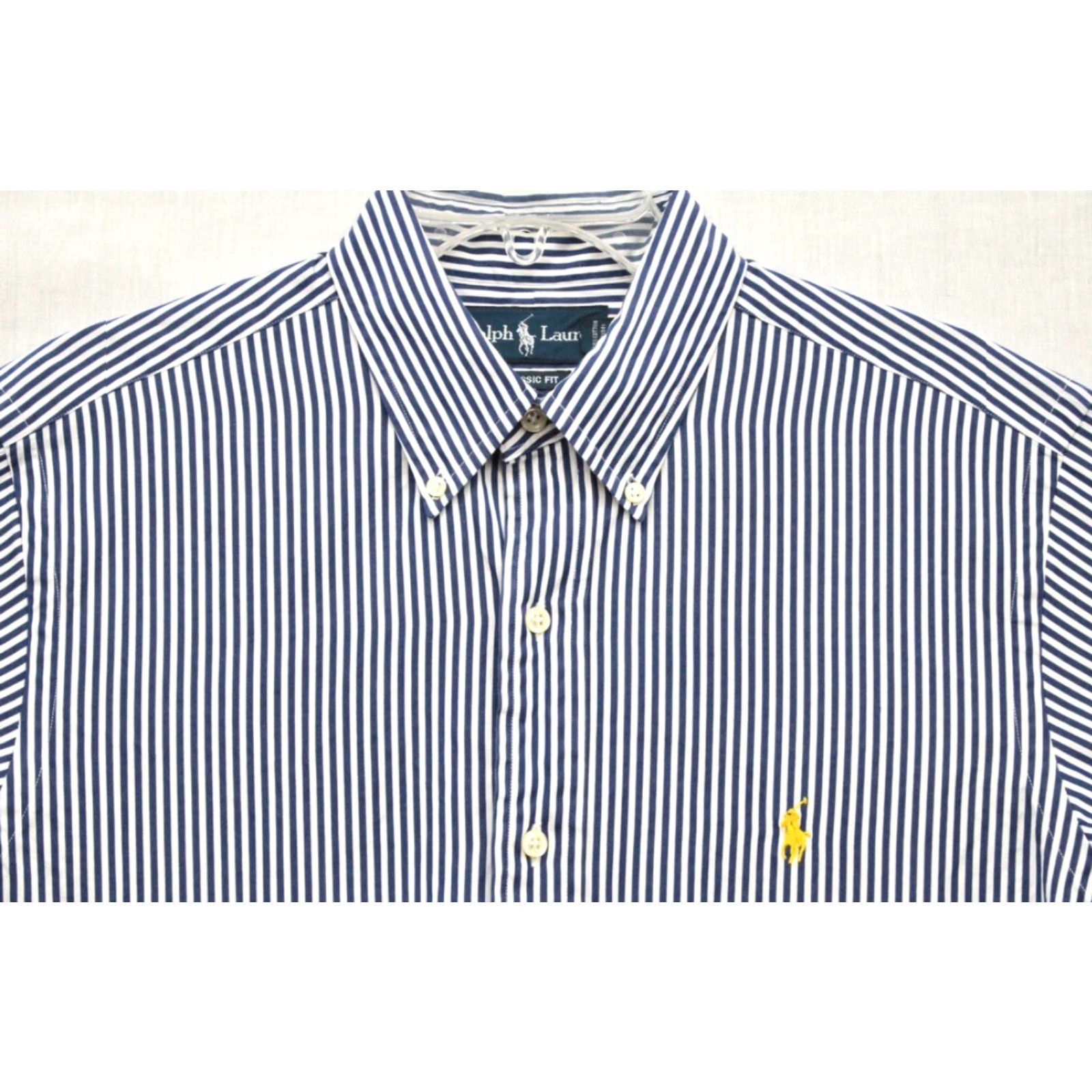 Ralph Lauren VINTAGE Ralph Lauren Shirt Men’s M Blue White Striped Long Sleeve Preppy Logo Size US M / EU 48-50 / 2 - 2 Thumbnail