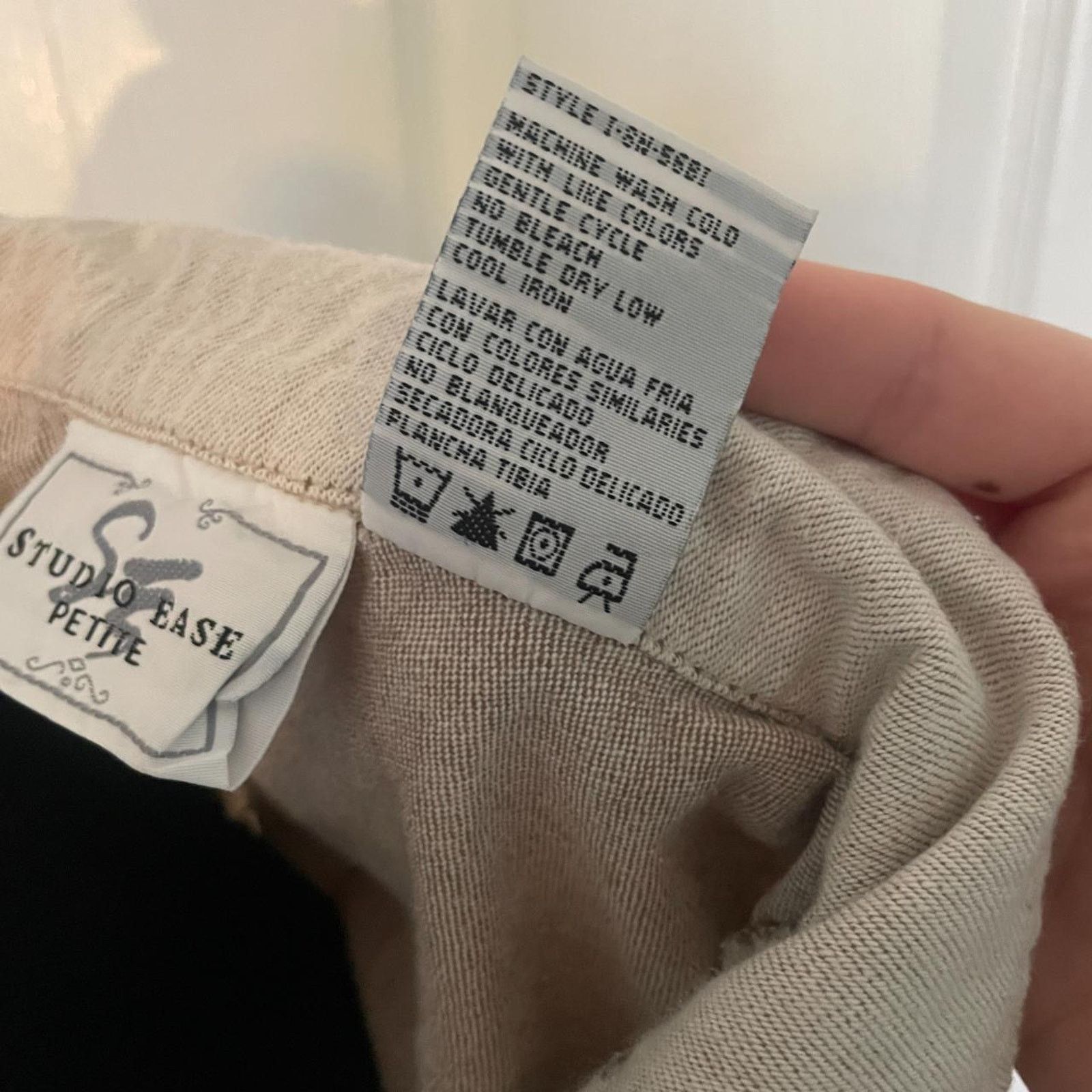 Vintage VTG Studio Ease Petite Tan Button Up 100% Cotton Size 10P Size L / US 10 / IT 46 - 6 Thumbnail