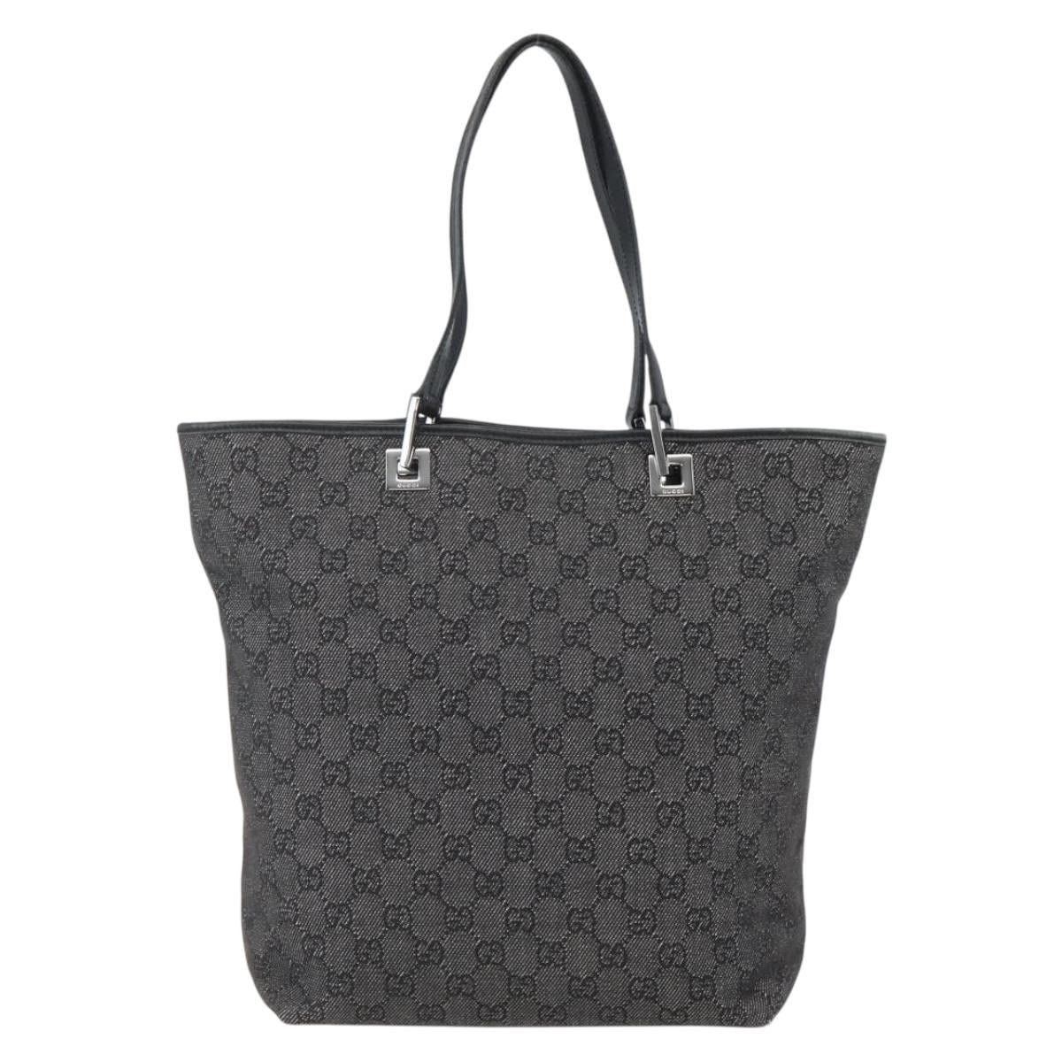 Gucci GUCCI GG Canvas Tote Bag Black Silver Size ONE SIZE - 3 Thumbnail