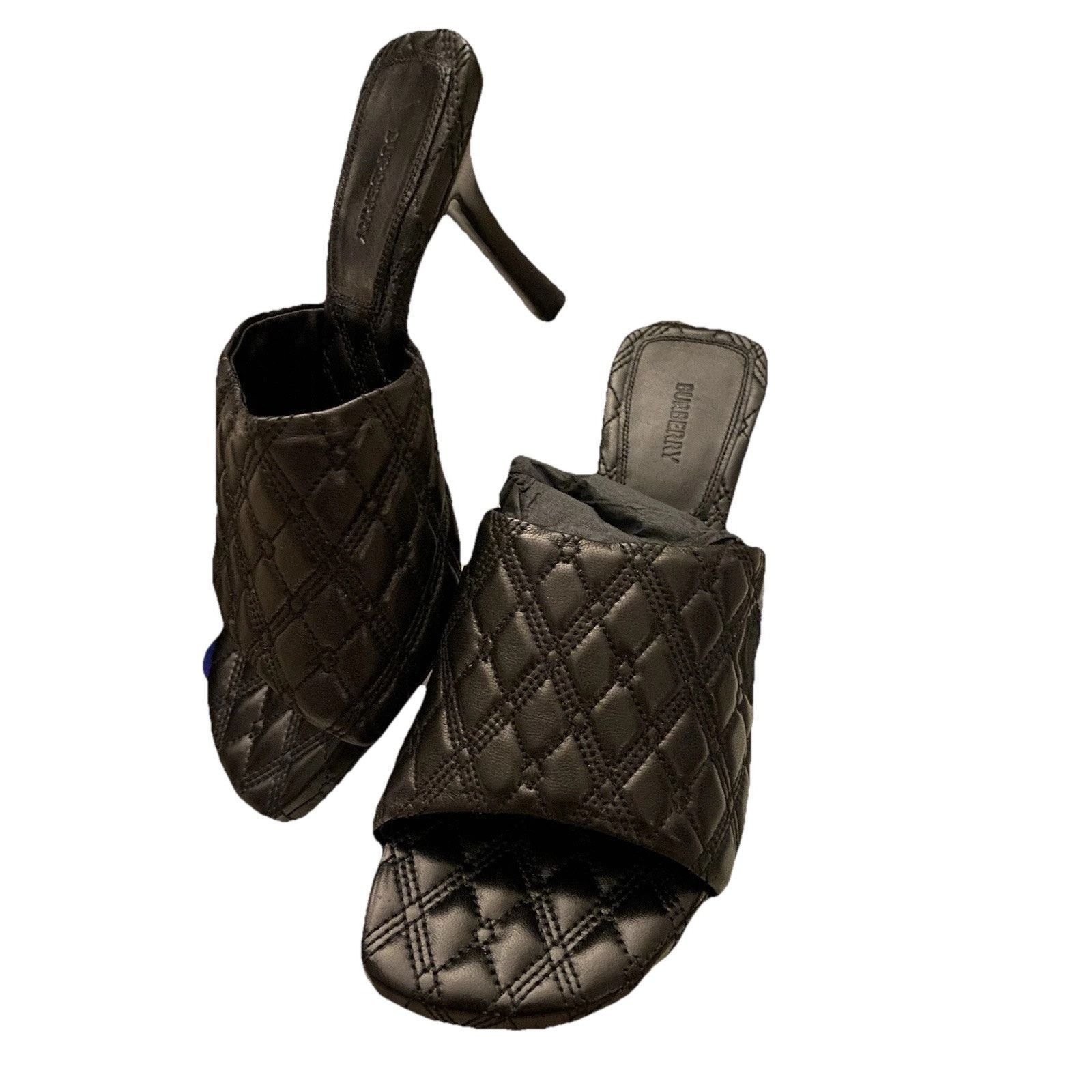 Burberry Burberry Quilted Leather Mule Blk NIB Sz 7 Size US 7 / IT 37 - 1 Thumbnail
