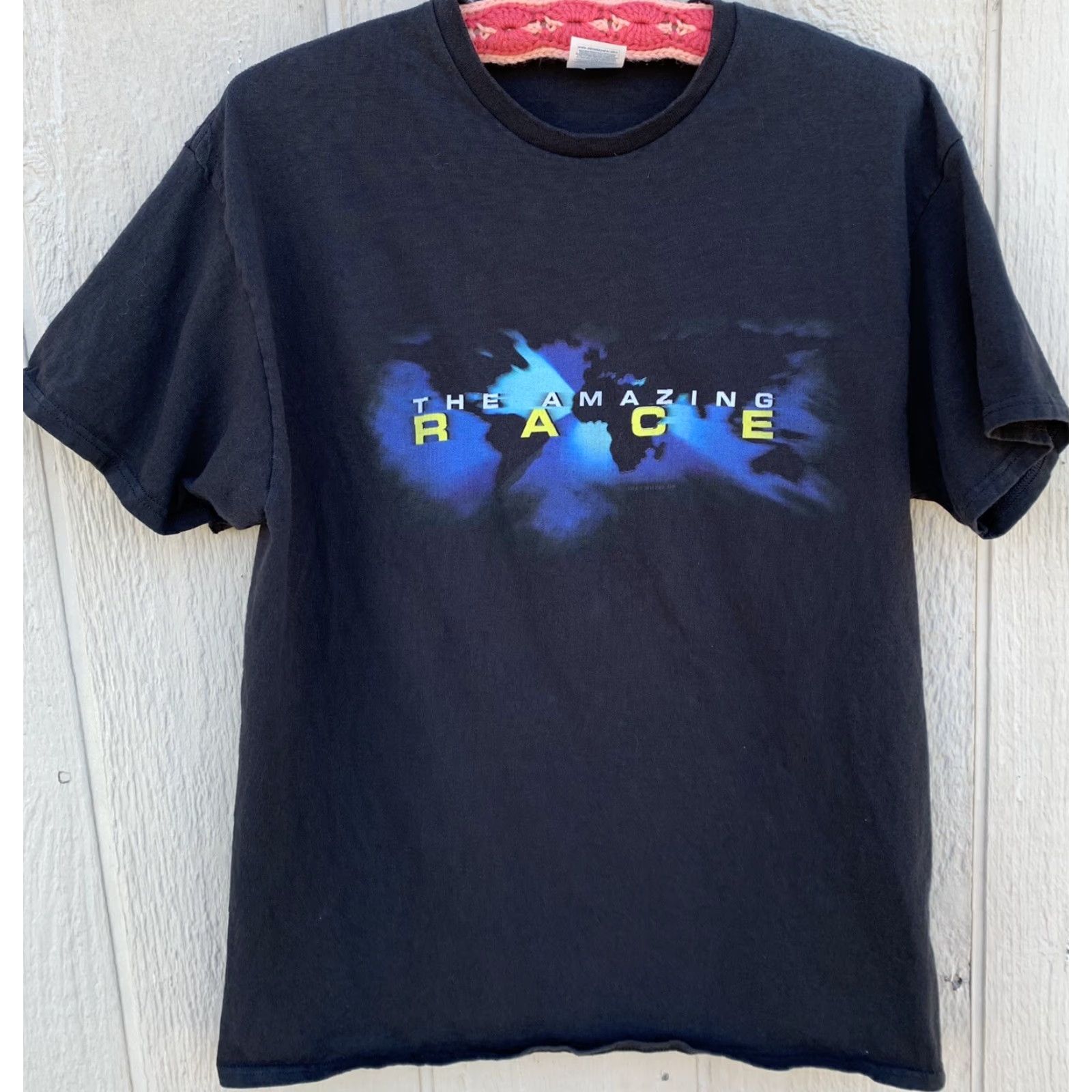 Delta The Amazing Race T-Shirt 100% Preshrunk Cotton Adult L Black Delta T-Shirt Unisex Adults Short Sleeve Retro TV Graphic Print Size US L / EU 52-54 / 3 - 4 Thumbnail