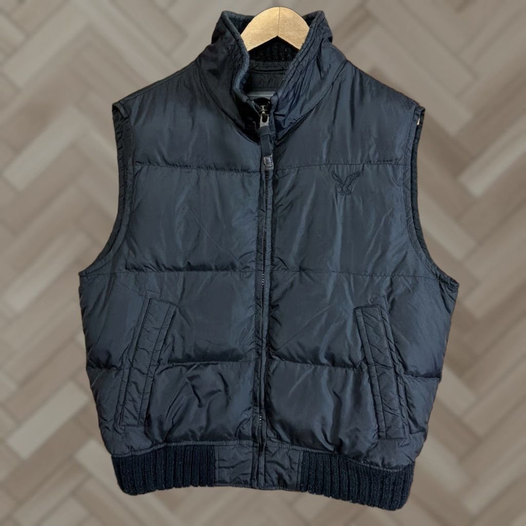 American Eagle Outfitters VINTAGE American Eagle Outfitters Puffer Vest Mens Large Black Logo Down Nylon Full Zip Size US L / EU 52-54 / 3 - 1 Thumbnail