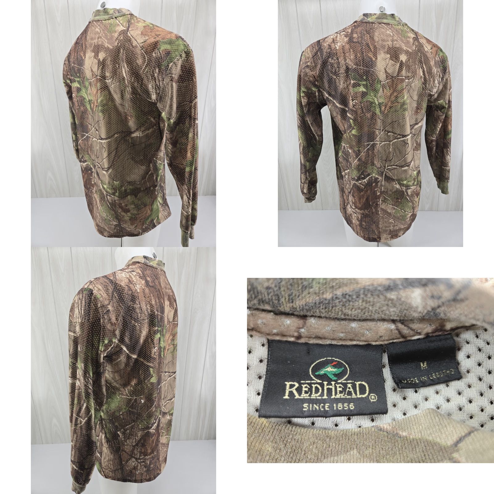 Realtree RedHead Shirt Men Vented Camo long Sleeve Perforated Holes Realtree Sz Medium Size US M / EU 48-50 / 2 - 8 Thumbnail