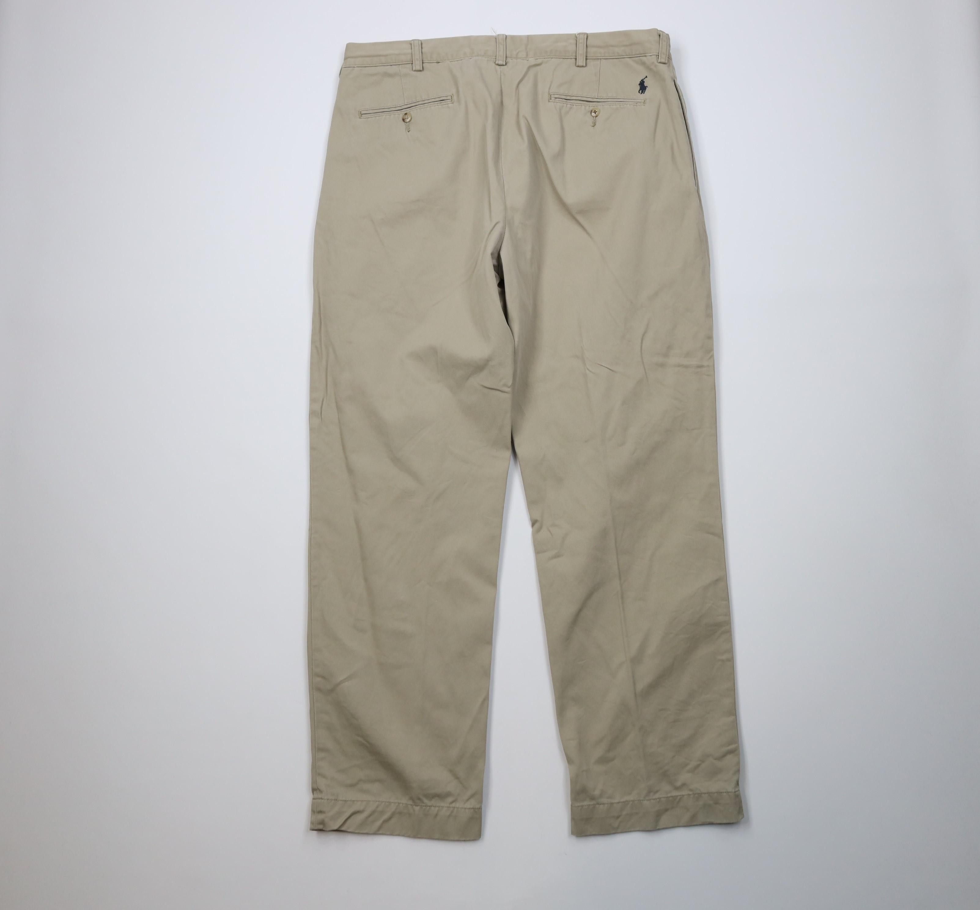 Polo Ralph Lauren Vintage 90s Ralph Lauren Ethan Wide Leg Chino Pants Beige Size US 38 / EU 54 - 9 Thumbnail