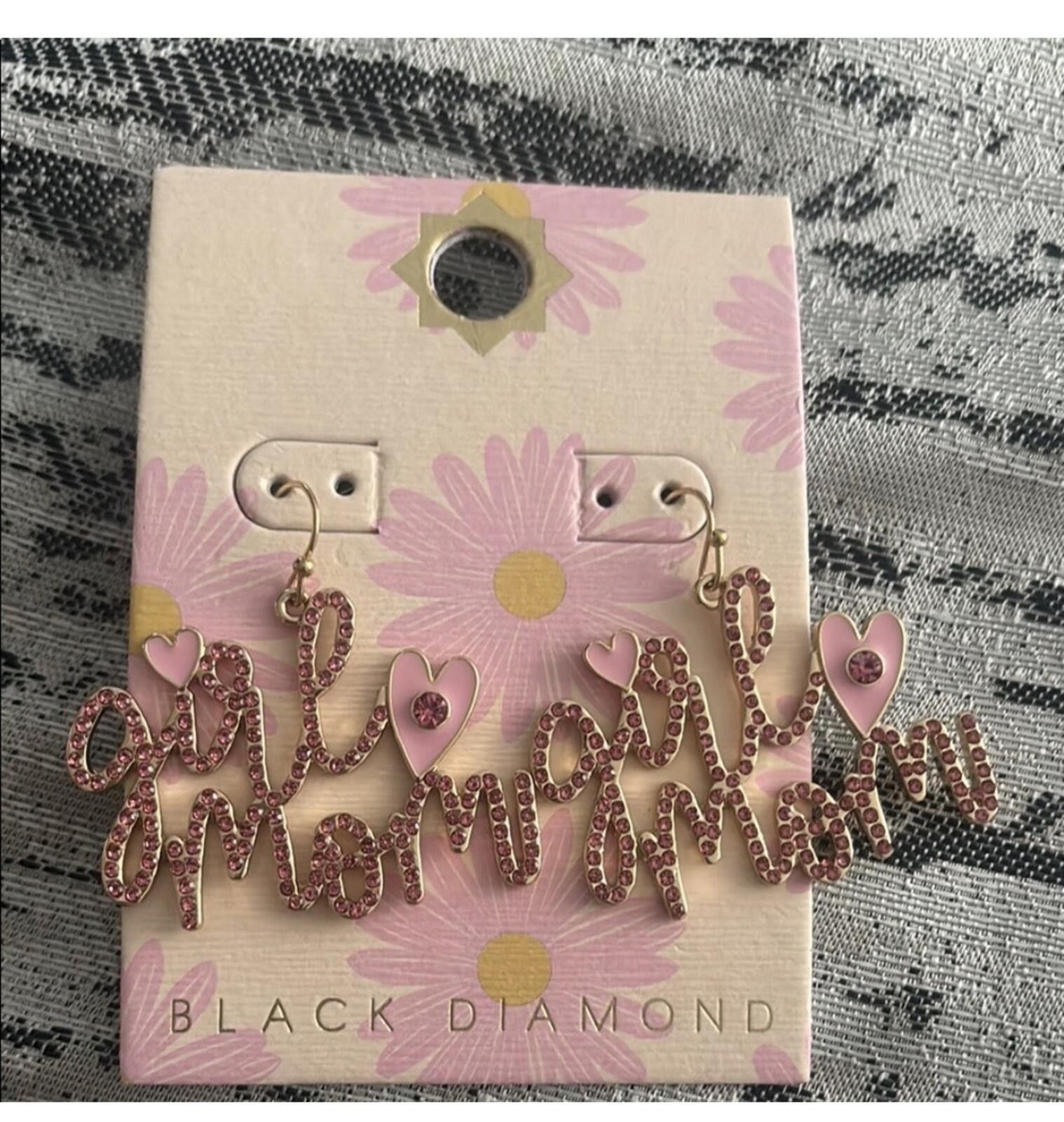 Other (Girl Mom) Pink GIRL MOM Script Earrings Size ONE SIZE - 1 Thumbnail