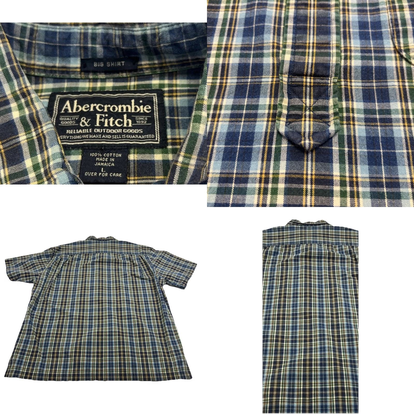 Abercrombie & Fitch VINTAGE Abercrombie & Fitch Plaid Shirt Men L Short Sleeve Button-Up Collared Oversized Pockets Red Cotton 100% Retro 90s/2000s Size US L / EU 52-54 / 3 - 8 Thumbnail