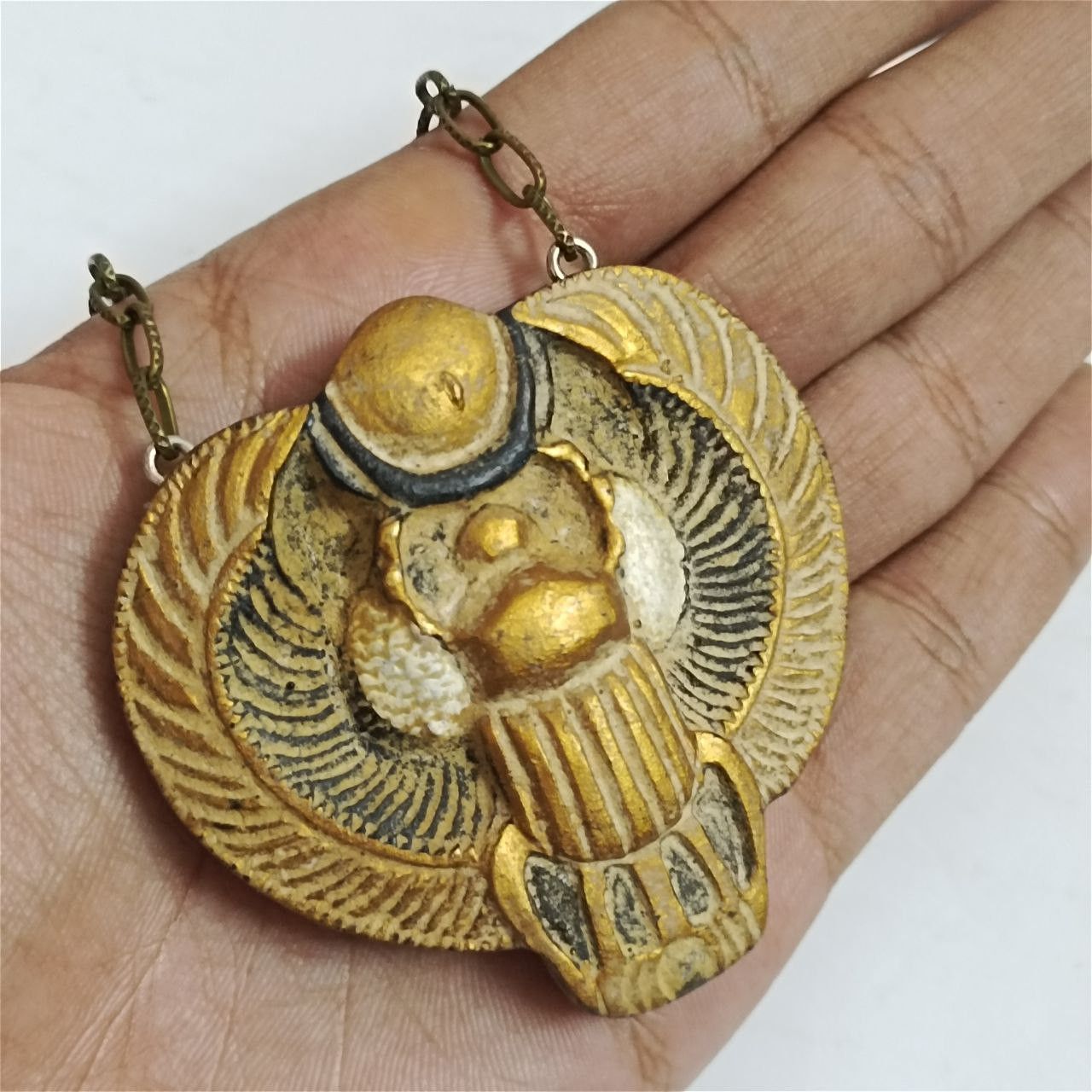 Handmade Handmade Egyptian pendant, antique-style scarab necklace Size ONE SIZE - 3 Thumbnail