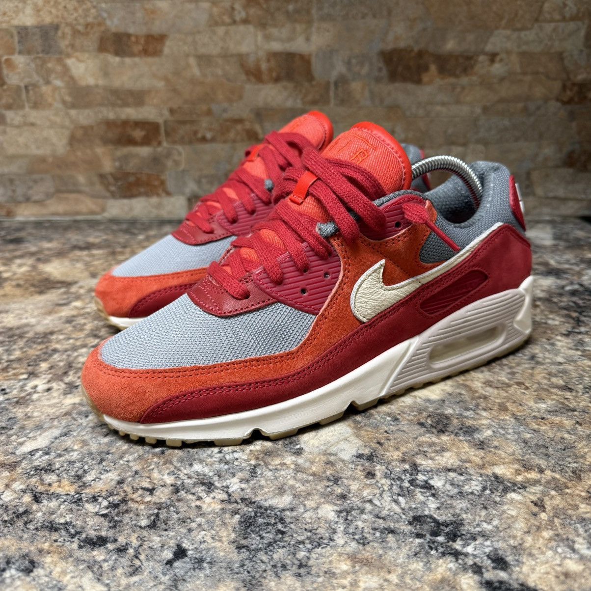Nike Nike Air Max 90 Premium Gym Red Sz. 10 Size US 10 / EU 43 - 3 Thumbnail