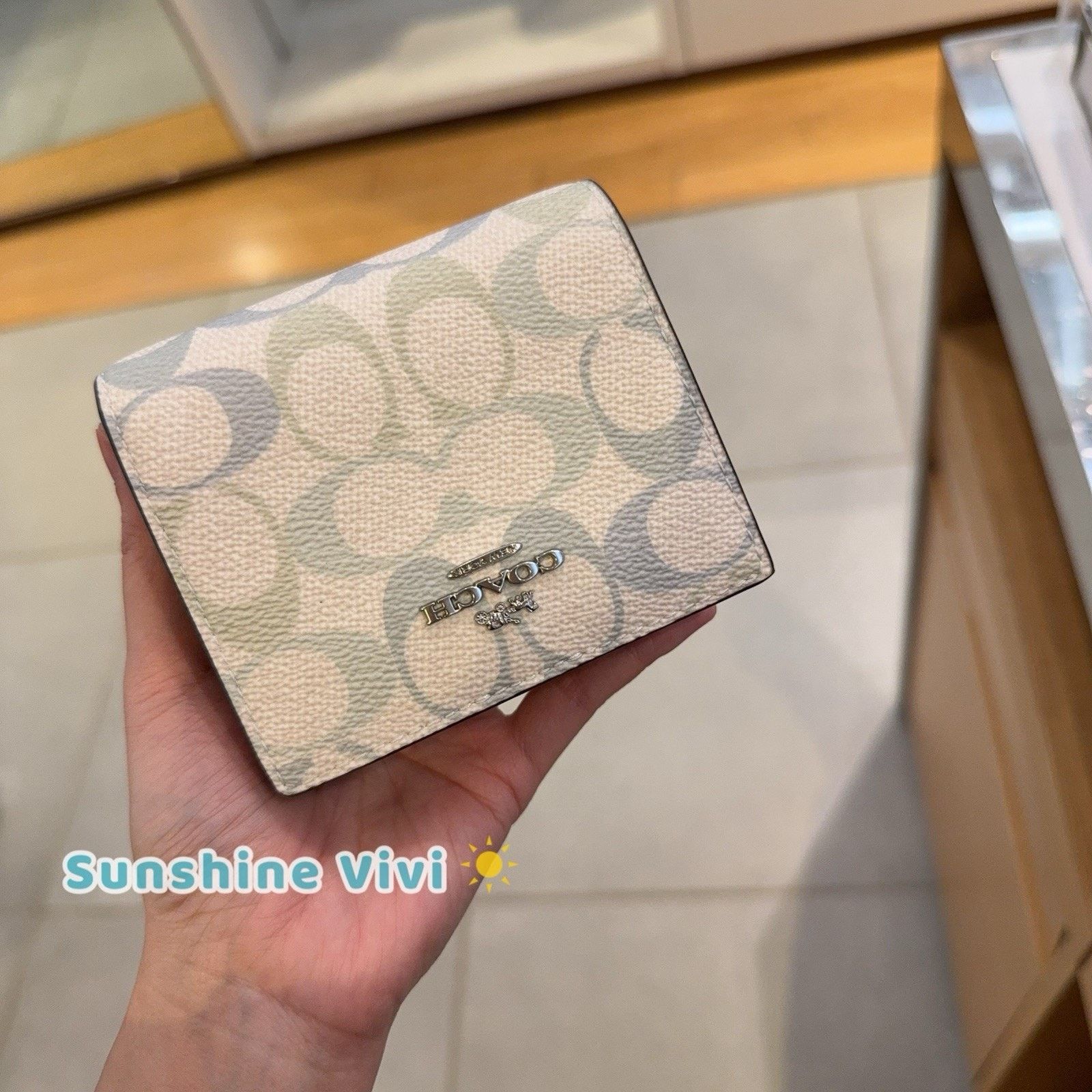 Coach NWT Coach Snap Wallet Canvas CEC37 Silver/CHALK/BLUE Size ONE SIZE - 1 Thumbnail