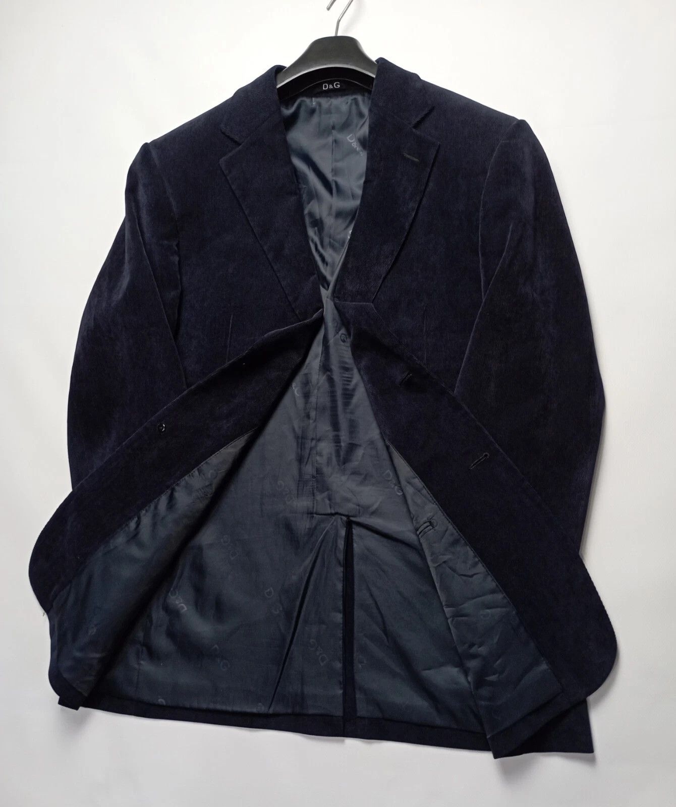 Dolce & Gabbana Dolce & Gabbana Vintage Velvet Blazer Dark Blue – Men’s Size 50L - 4 Thumbnail