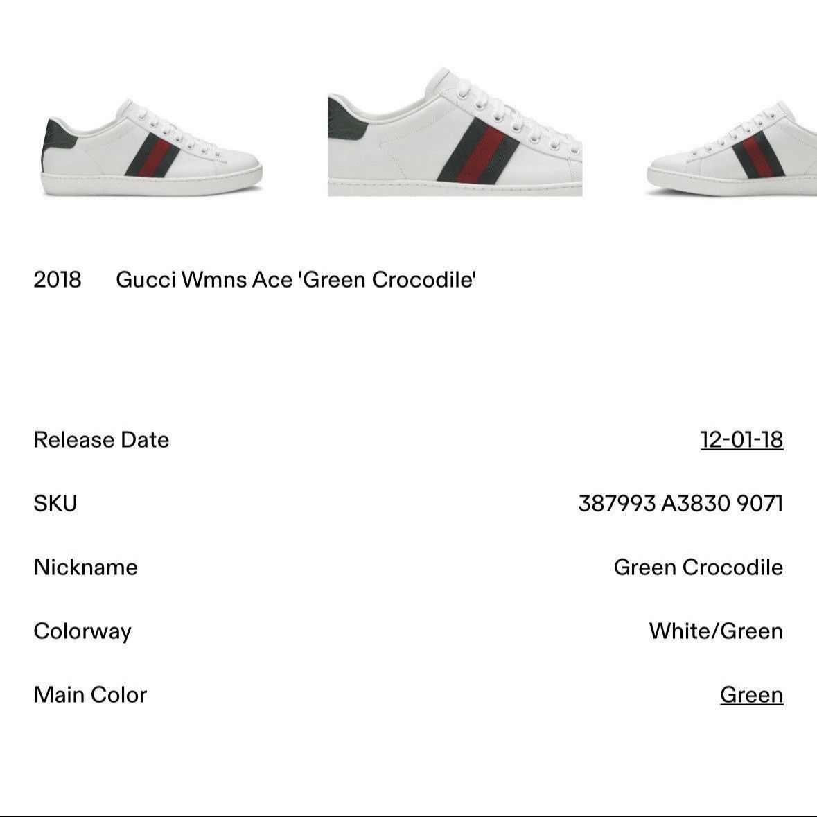 Gucci Gucci Ace ‘Green Crocodile’ sneakers Size US 8 / IT 38 - 7 Thumbnail