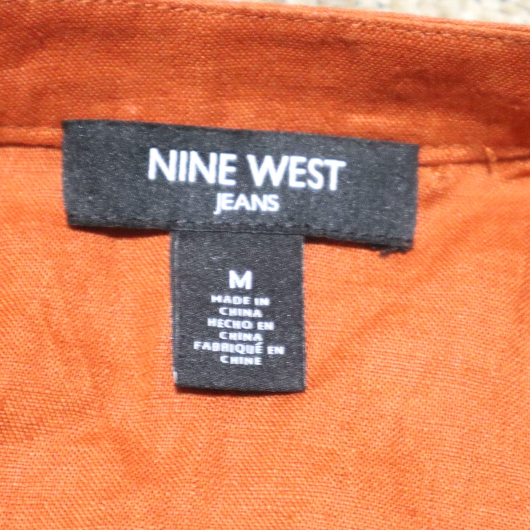 Nine West Nine West Shirt Women M Orange Button Up Sleeveless Beaded Casual Blouse 90s? No, 00s? Not applicable. Size M / US 6-8 / IT 42-44 - 3 Thumbnail