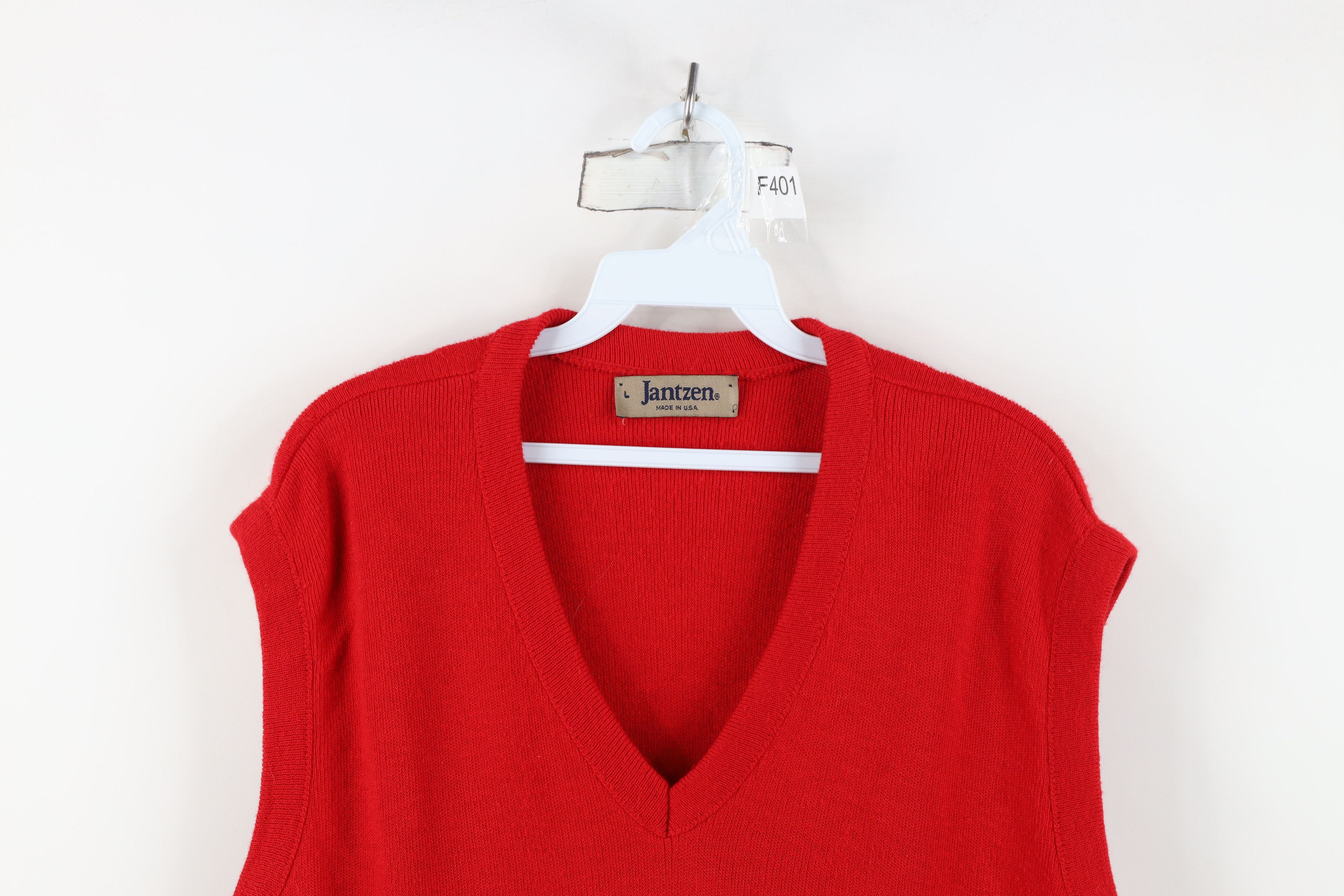 Vintage Vintage 90s Streetwear Soft Knit V-Neck Sweater Vest Red USA Size US L / EU 52-54 / 3 - 2 Thumbnail