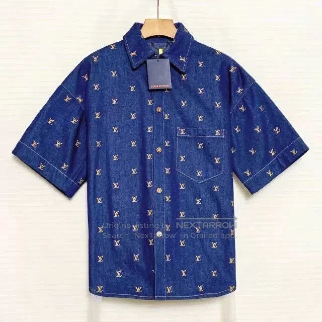 Louis Vuitton Louis Vuitton SS24 Pharrell Logo Denim Shirt. Size US M / EU 48-50 / 2 - 1 Thumbnail