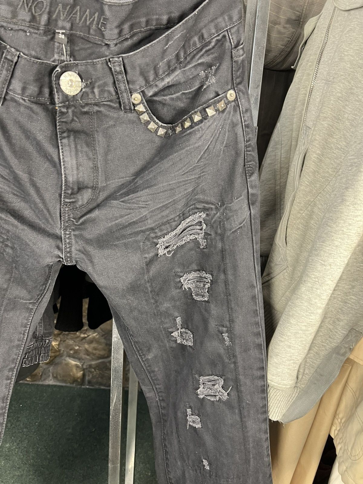 Japanese Brand Japanese PUNK OPIUM Studded Spikes BOOTCUT GOTHIC JEANS Y2k Size US 34 / EU 50 - 4 Thumbnail