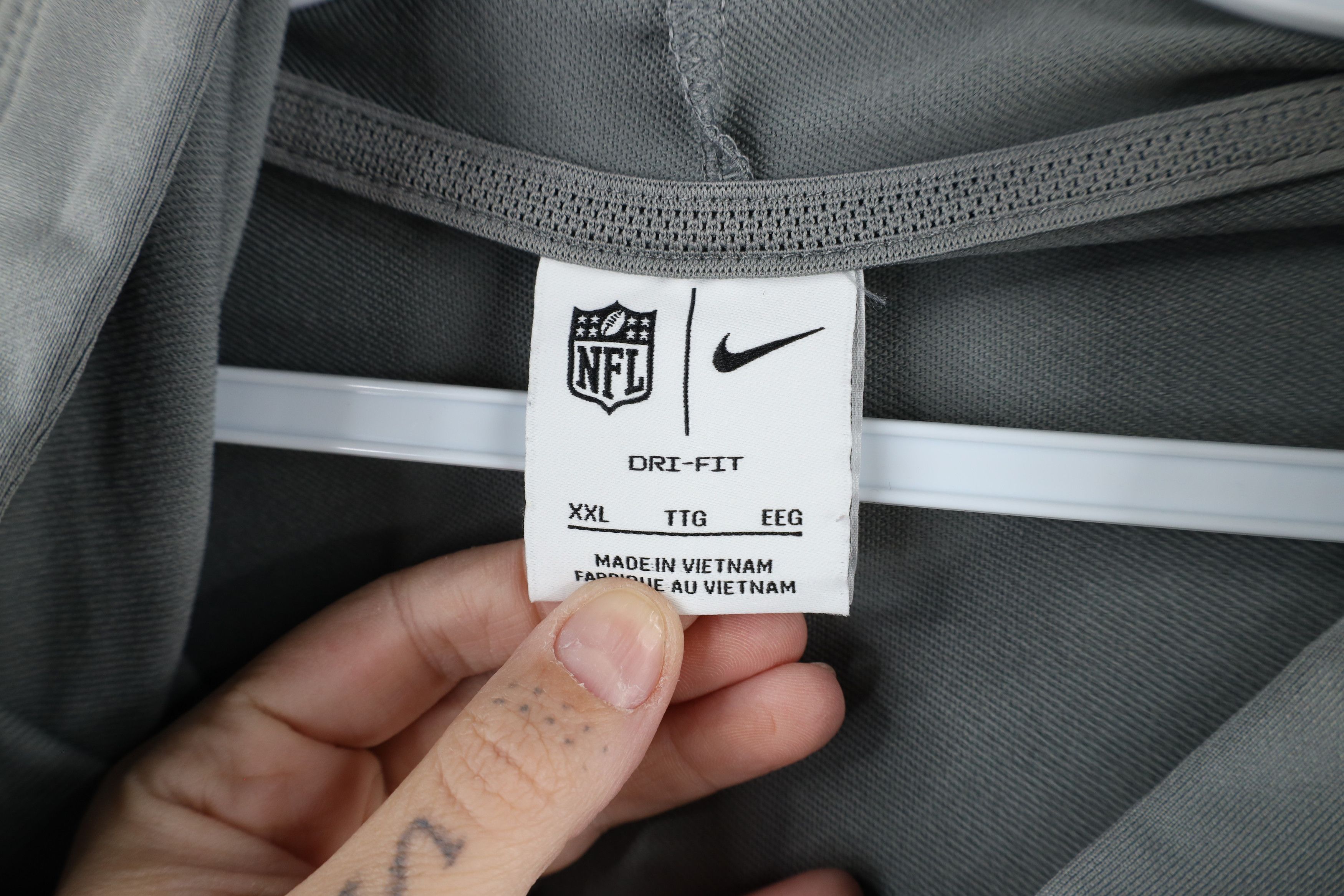 Nike × Vintage Nike Lions Football Lightweight Hoodie Sweatshirt Gray Size US XXL / EU 58 / 5 - 7 Thumbnail