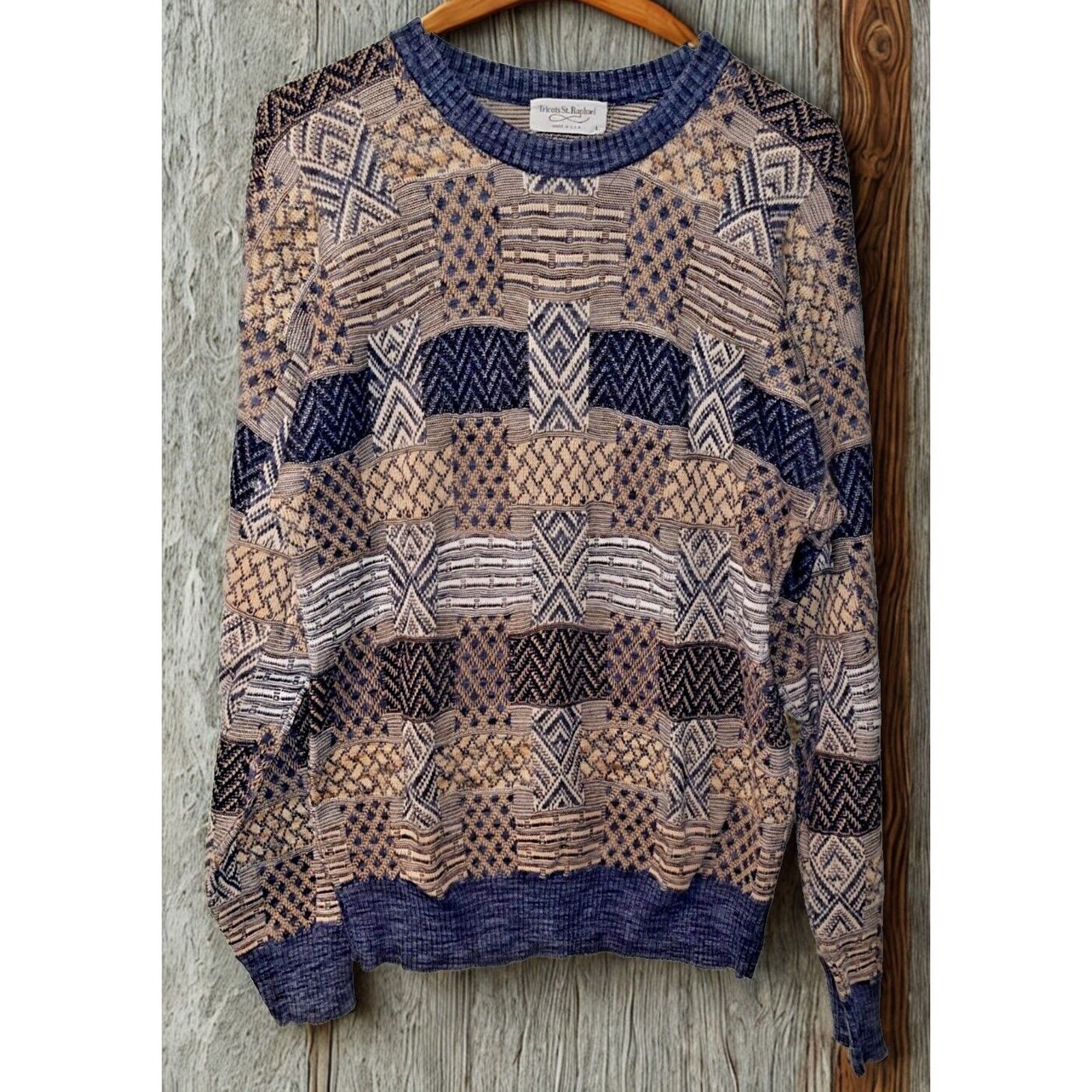 Tricots St. Raphael Tricots St Raphael Coogi Style Geometric Knit Sweater Mens L Size US L / EU 52-54 / 3 - 9 Thumbnail