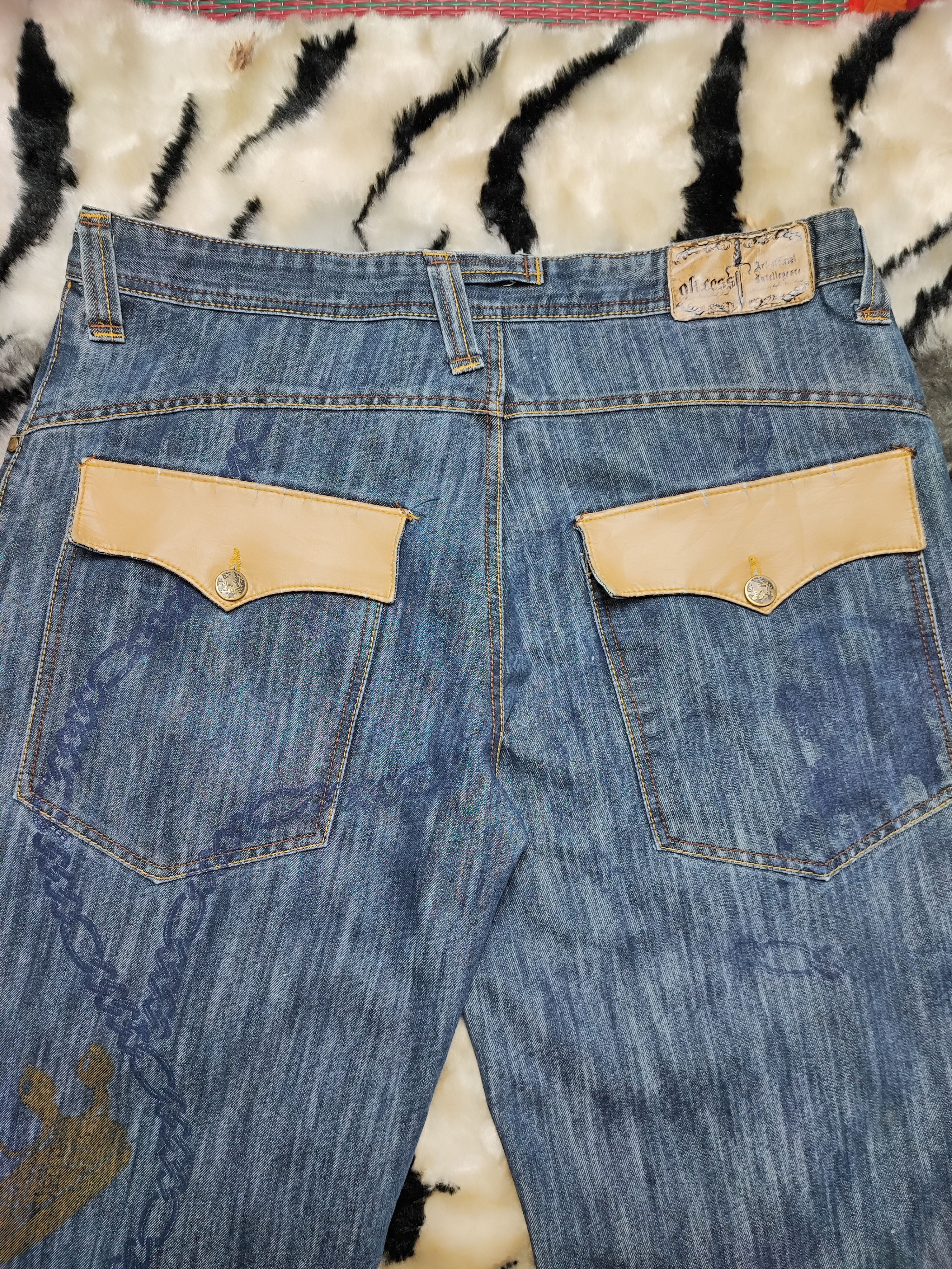 Affliction Skull Jeans Baggy Design by AC:CESS Size US 38 / EU 54 - 7 Thumbnail