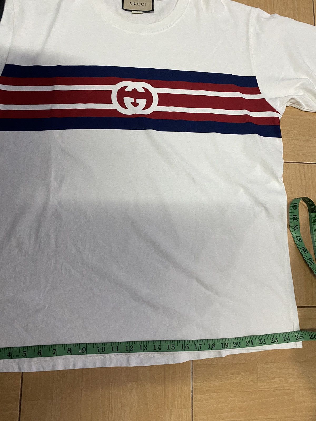 Gucci Gucci interlocking G stripe white T-shirt Size US L / EU 52-54 / 3 - 5 Thumbnail