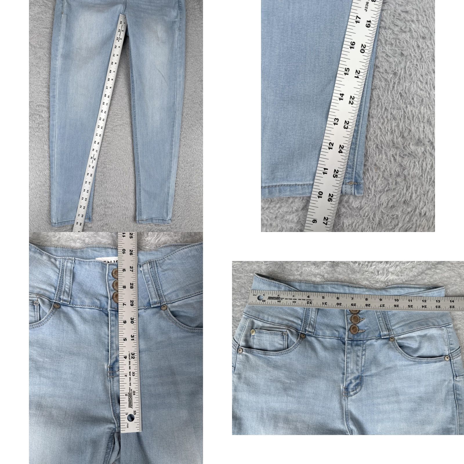 Vintage VINTAGE Enjean Jeans Womens Skinny Jeans Light Wash High Rise 7 26in Inseam Blue Denim Stretch 5-Pocket Button Zip 90s Southwestern Womens Size 28" / US 6 / IT 42 - 8 Thumbnail