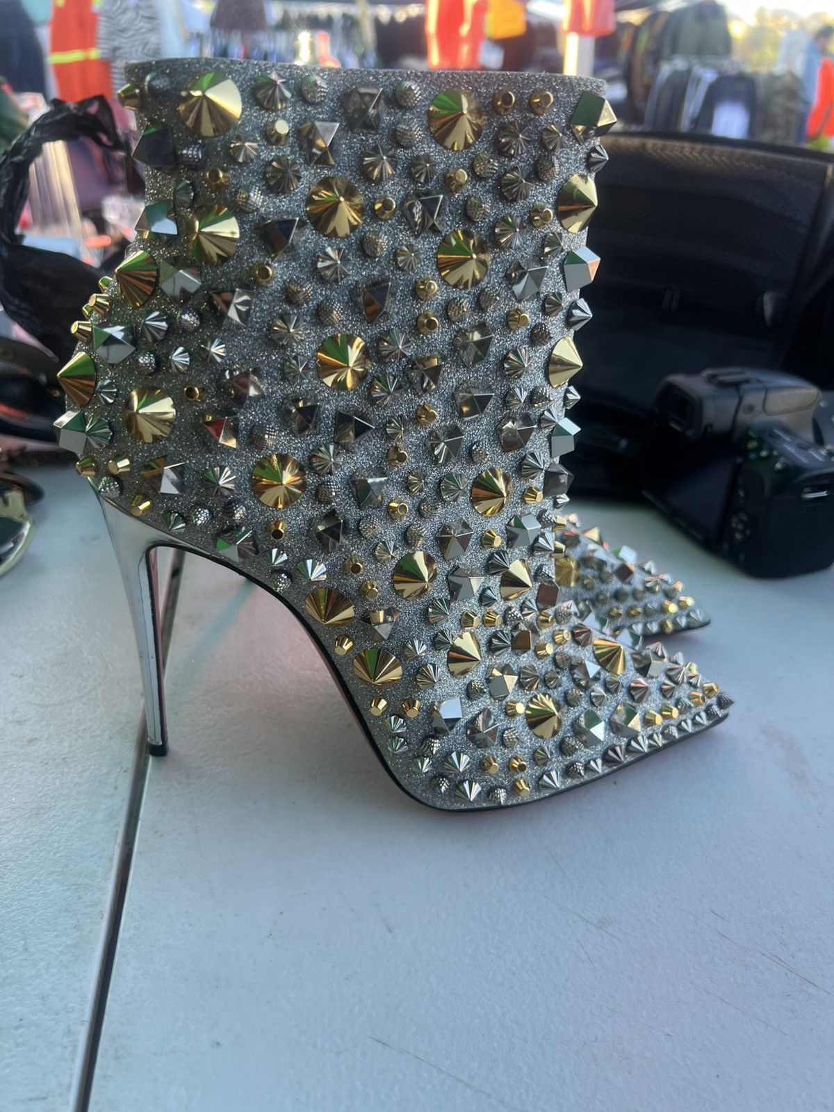 Christian Louboutin Christian Louboutin So Full Kate 100 glitter studded boots Size US 9.5 / IT 39.5 - 1 Thumbnail