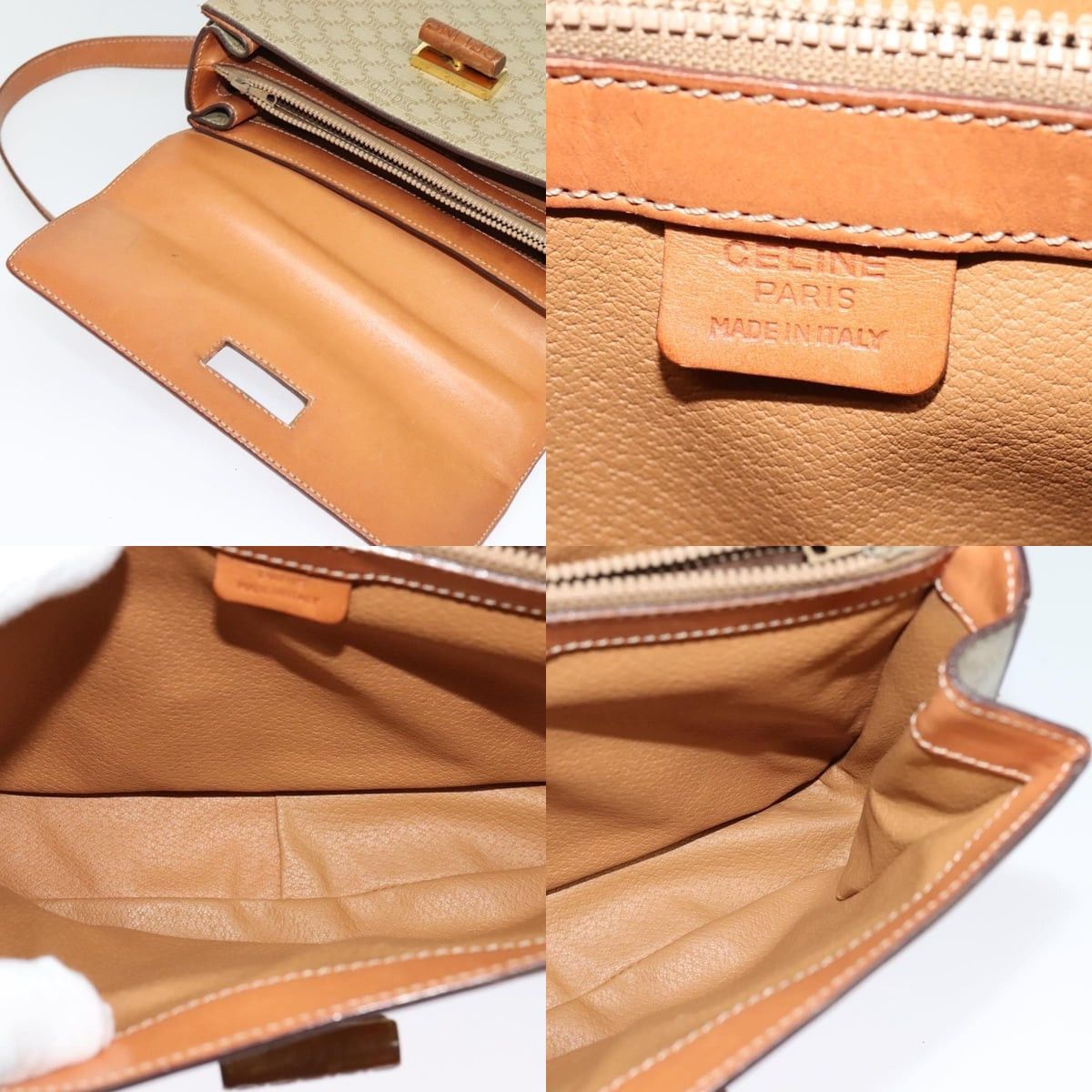 Celine CELINE Macadam Canvas Hand Bag Pvc Beige Gold Size ONE SIZE - 12 Thumbnail