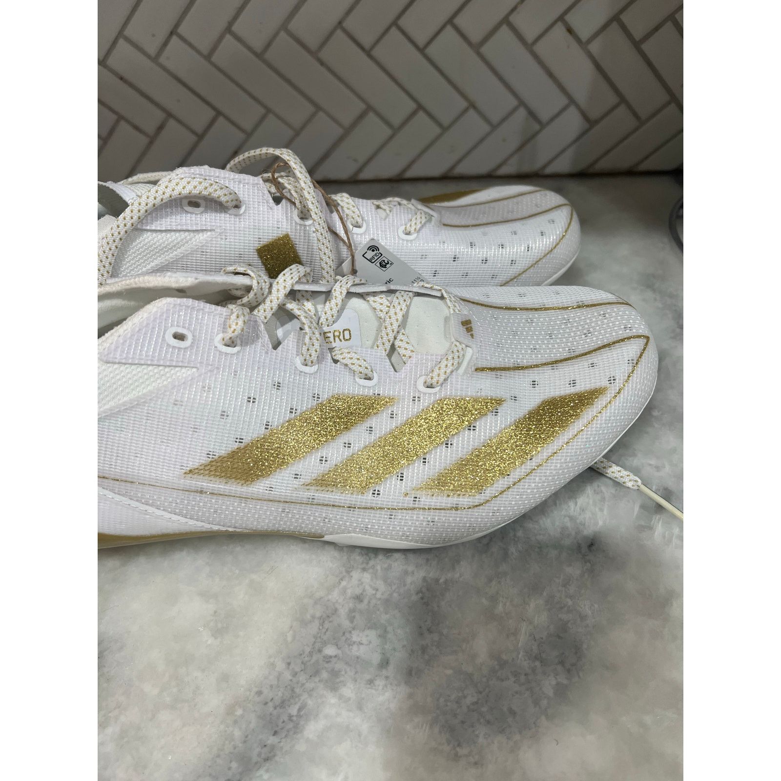 Adidas Adidas Adizero Electric Football Cleats White Gold Men Size US 10.5 / EU 43-44 - 8 Thumbnail