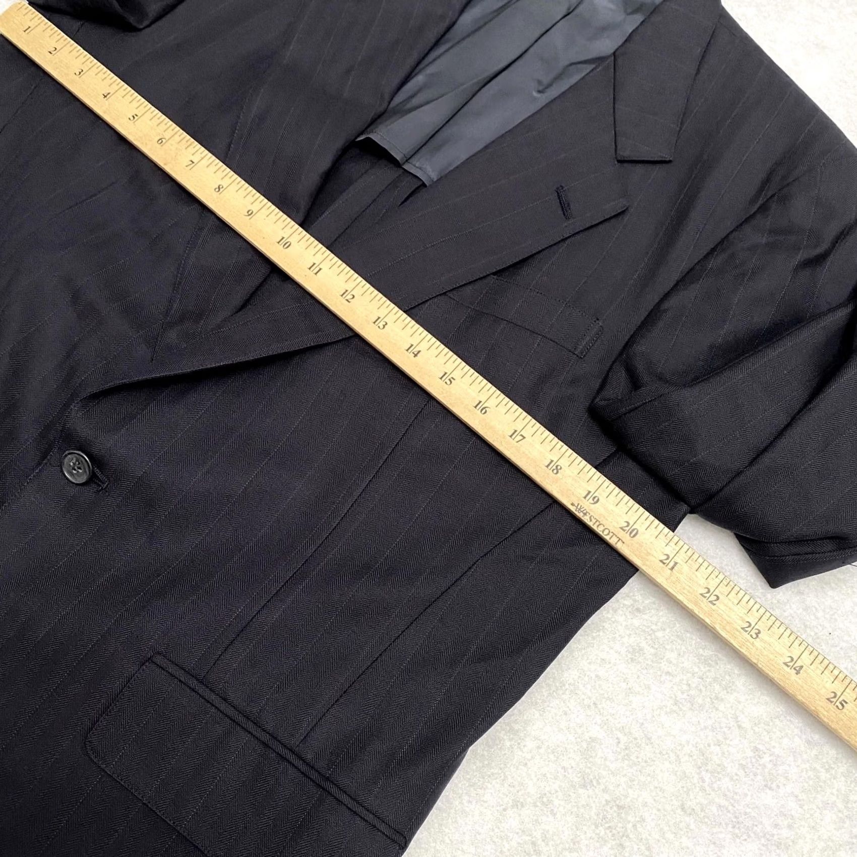 Vintage VINTAGE Southwick Culwell & Son Union USA Made Sport Coat Blazer Mens 42R Black Striped 2 Piece USA Blazer Men Size 42R - 5 Thumbnail