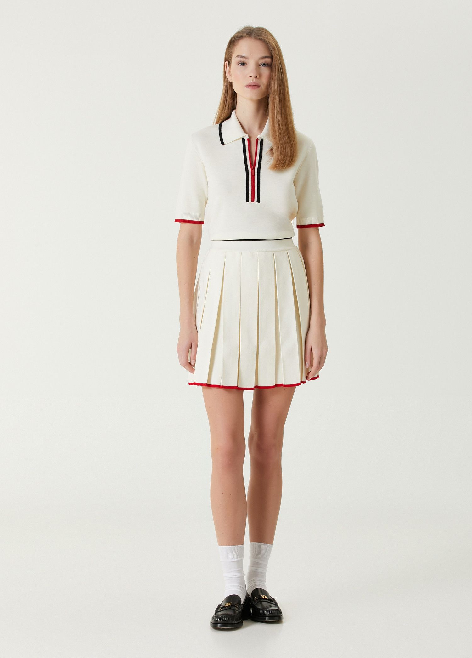 Thom Browne THOM BROWNE ecru white pleated wool mini skirt 40 Size 27" / US 4 / IT 40 - 3 Thumbnail