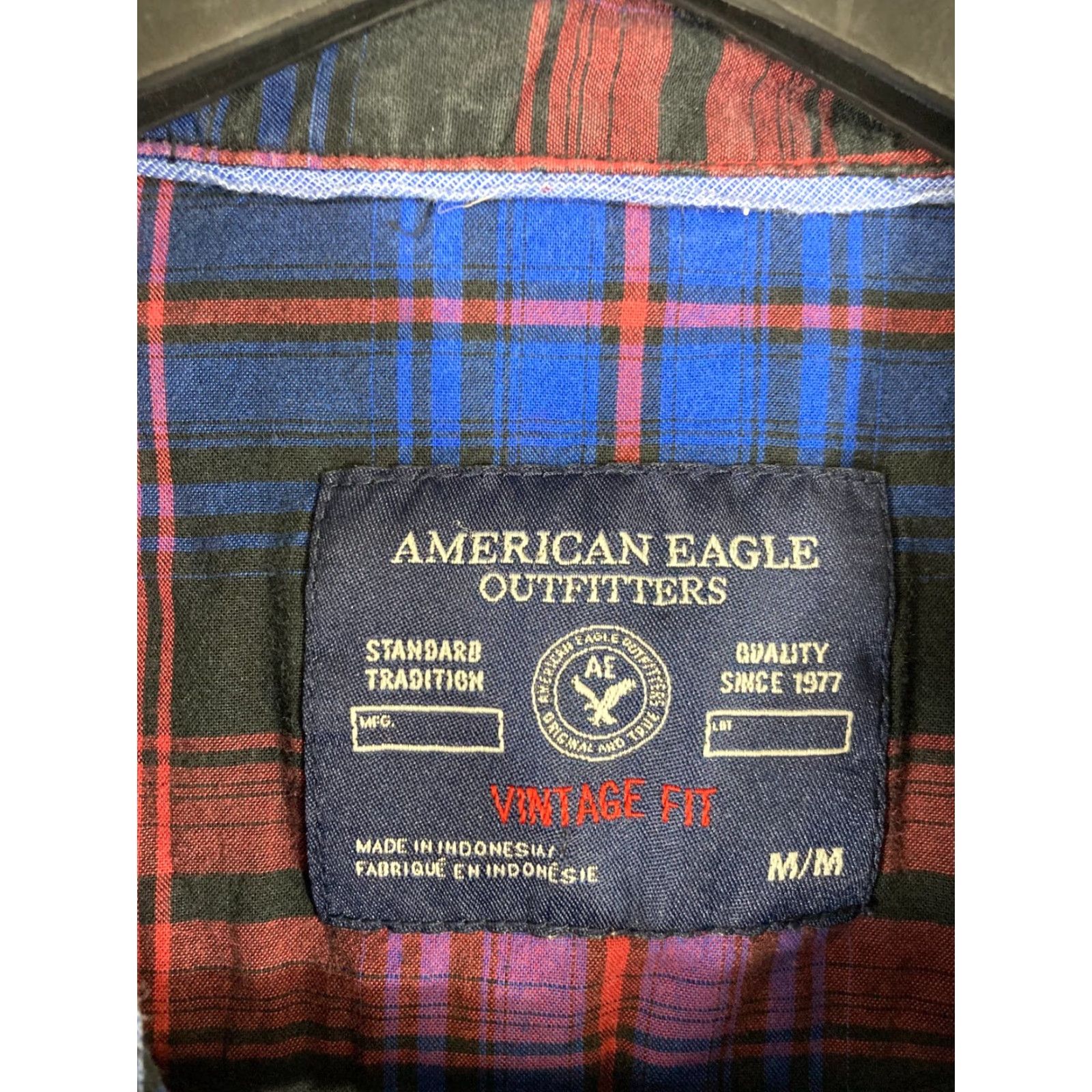 American Eagle Outfitters American Eagle Outfitters Western Shirt Mens M Blue Red Plaid Vintage Fit Snap Long Sleeve Casual Cowboy Pockets Size US M / EU 48-50 / 2 - 5 Thumbnail