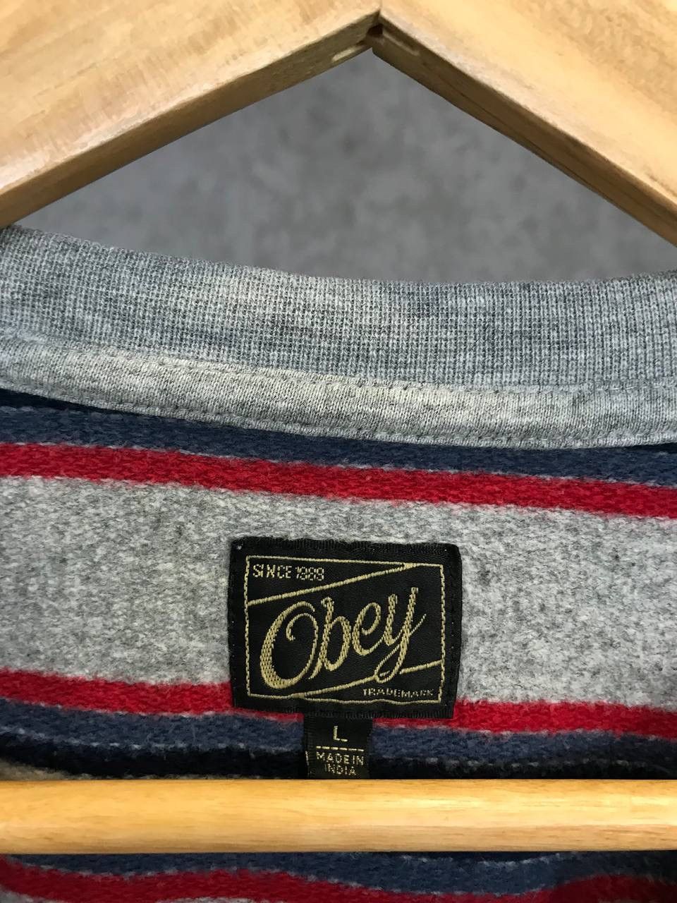 Obey Obey striped pocket sweatshirt Size US L / EU 52-54 / 3 - 4 Thumbnail