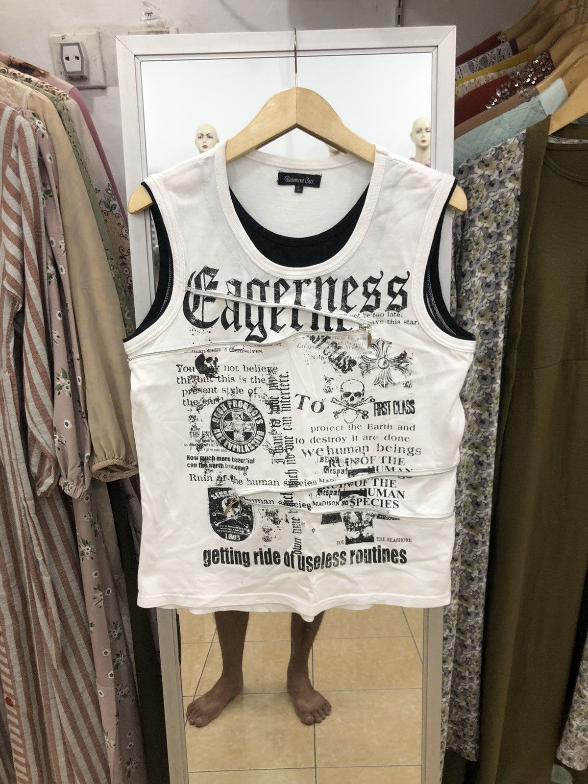 14th Addiction × Beauty Beast × Japanese Brand Beaumont Carr Poem Bondage Zipper Double layer Size US L / EU 52-54 / 3 - 1 Thumbnail