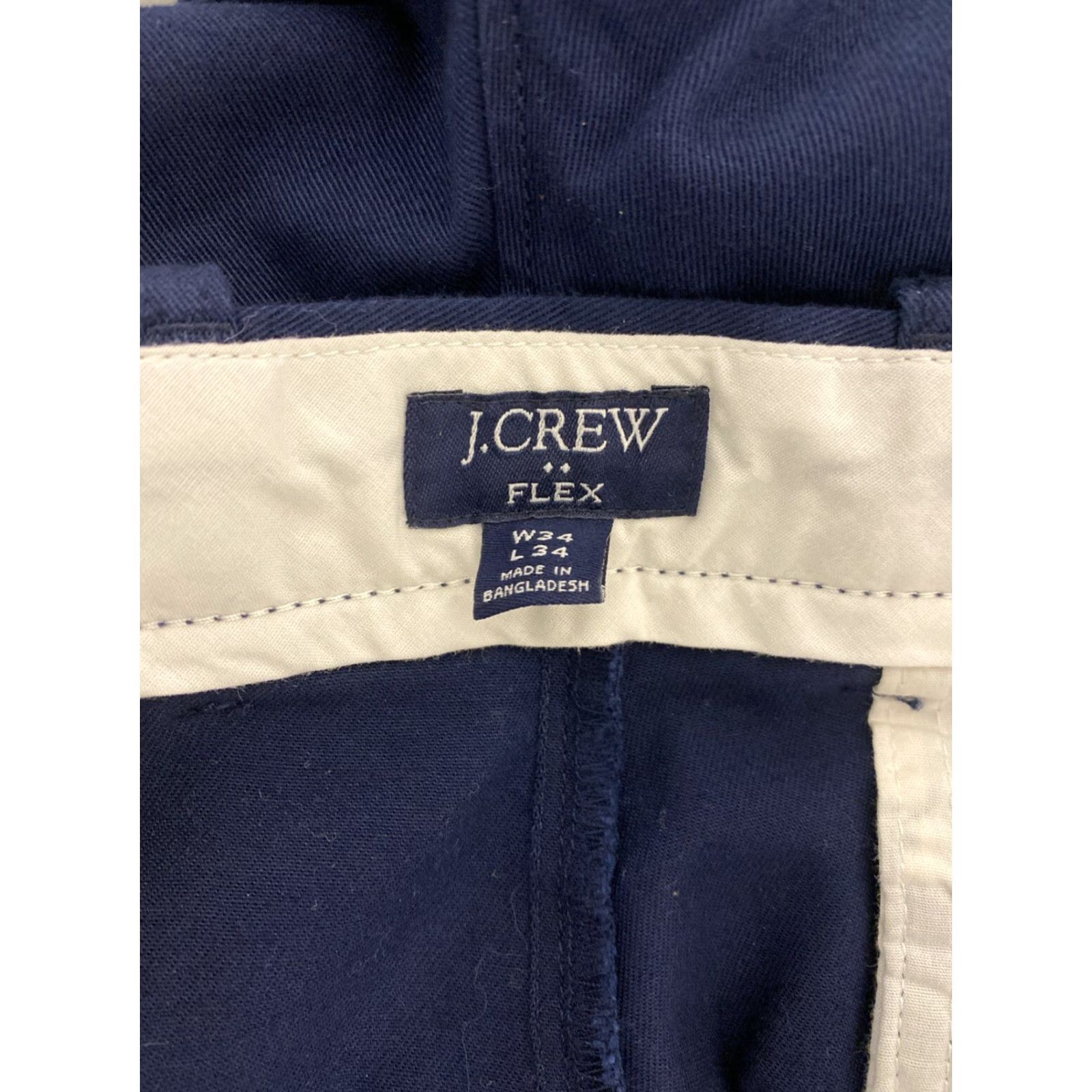 J.Crew VINTAGE J.Crew Slim Fit Dress Pants Men's 34x34 Chino Navy Blue Stretch Formal Trousers Size 34R - 7 Thumbnail