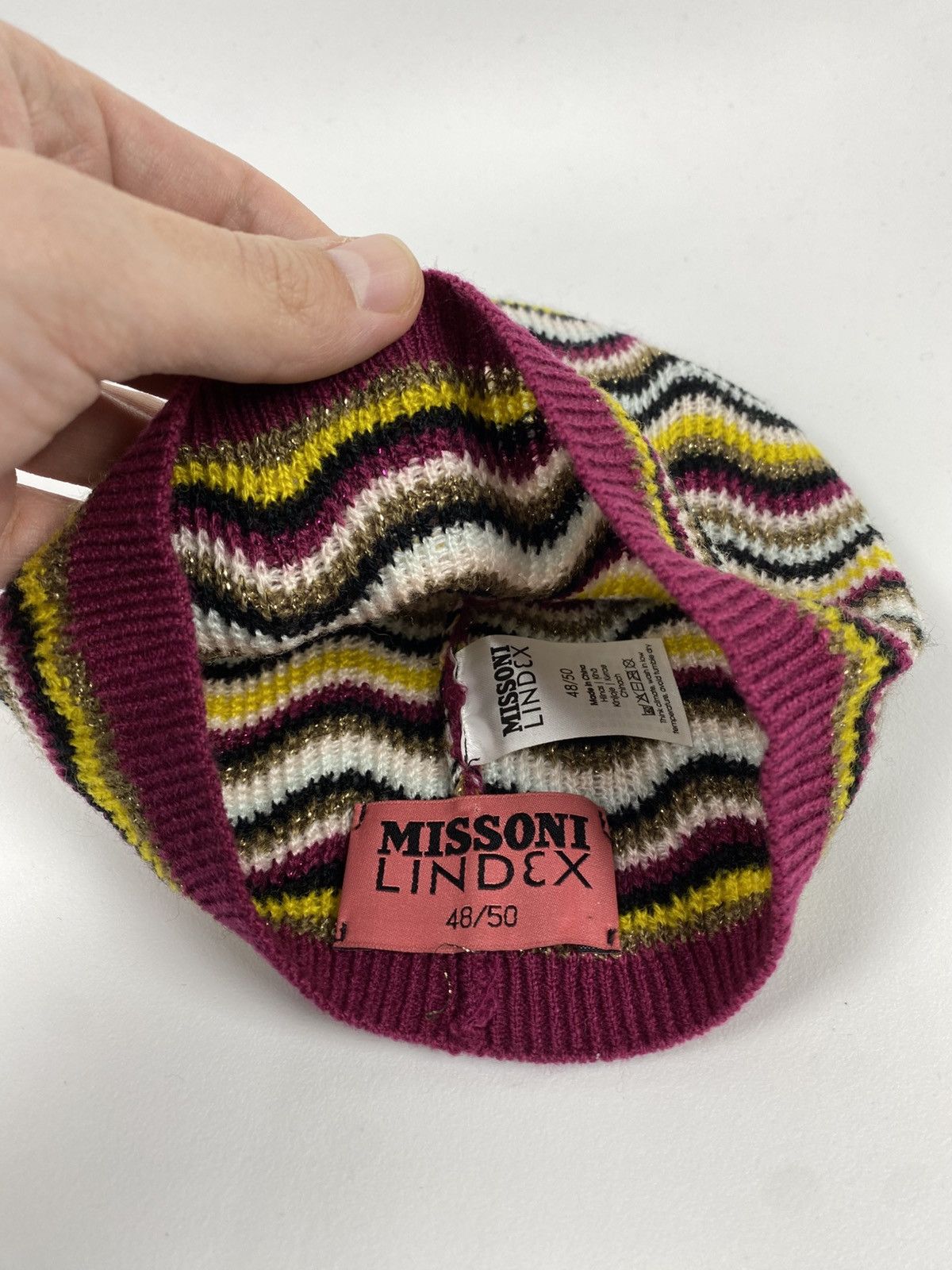 Missoni Missoni Lindex Striped Multicolor Beanie Hat Wool-Acrylic Size ONE SIZE - 7 Thumbnail