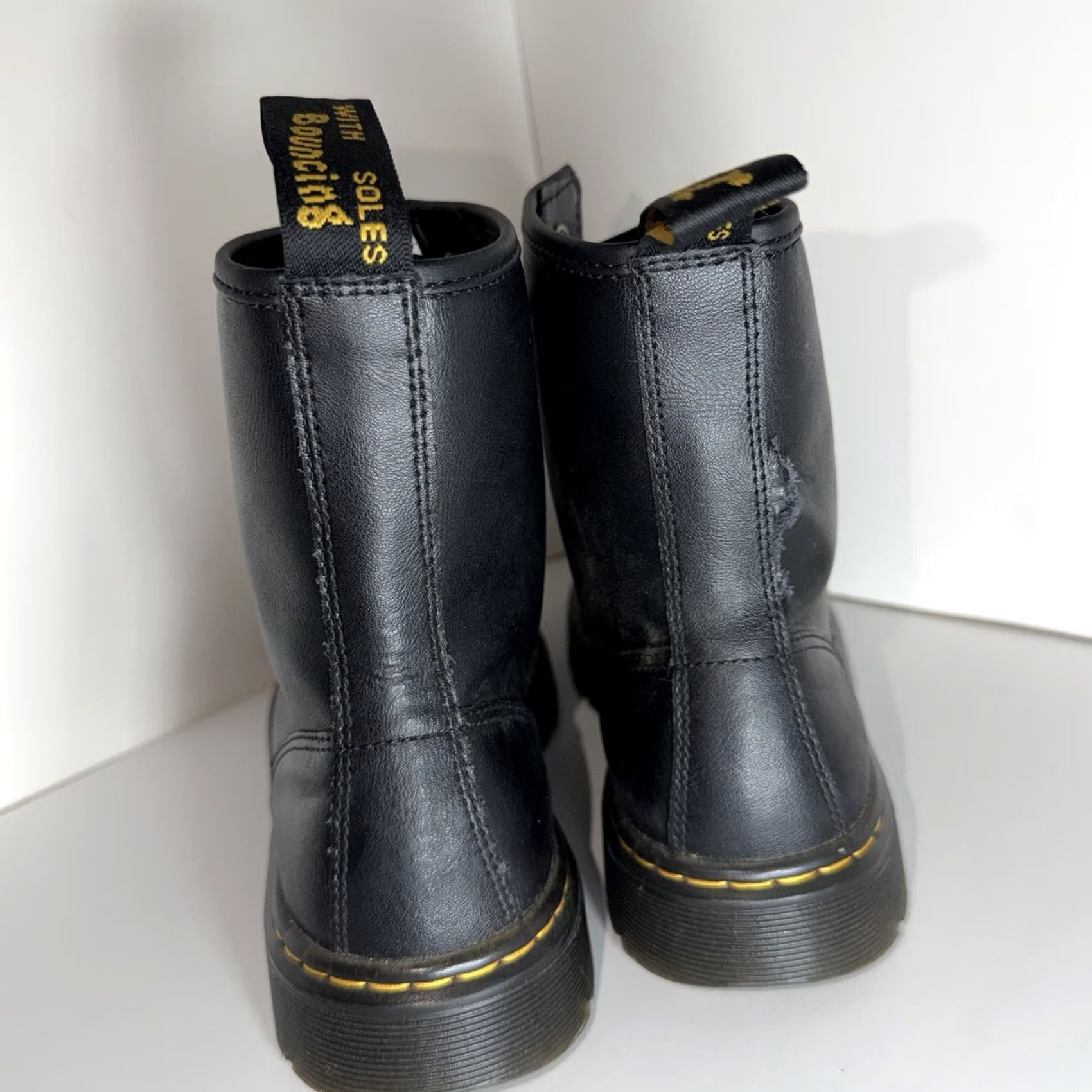 Dr. Martens Dr. Martens Women’s Size 8 Zavala High Top Boot TEAR RIP Punk 90s Leather Black Combat Ankle Lace Up Rubber Sole Menstrual? Size M / US 6-8 / IT 42-44 - 4 Thumbnail