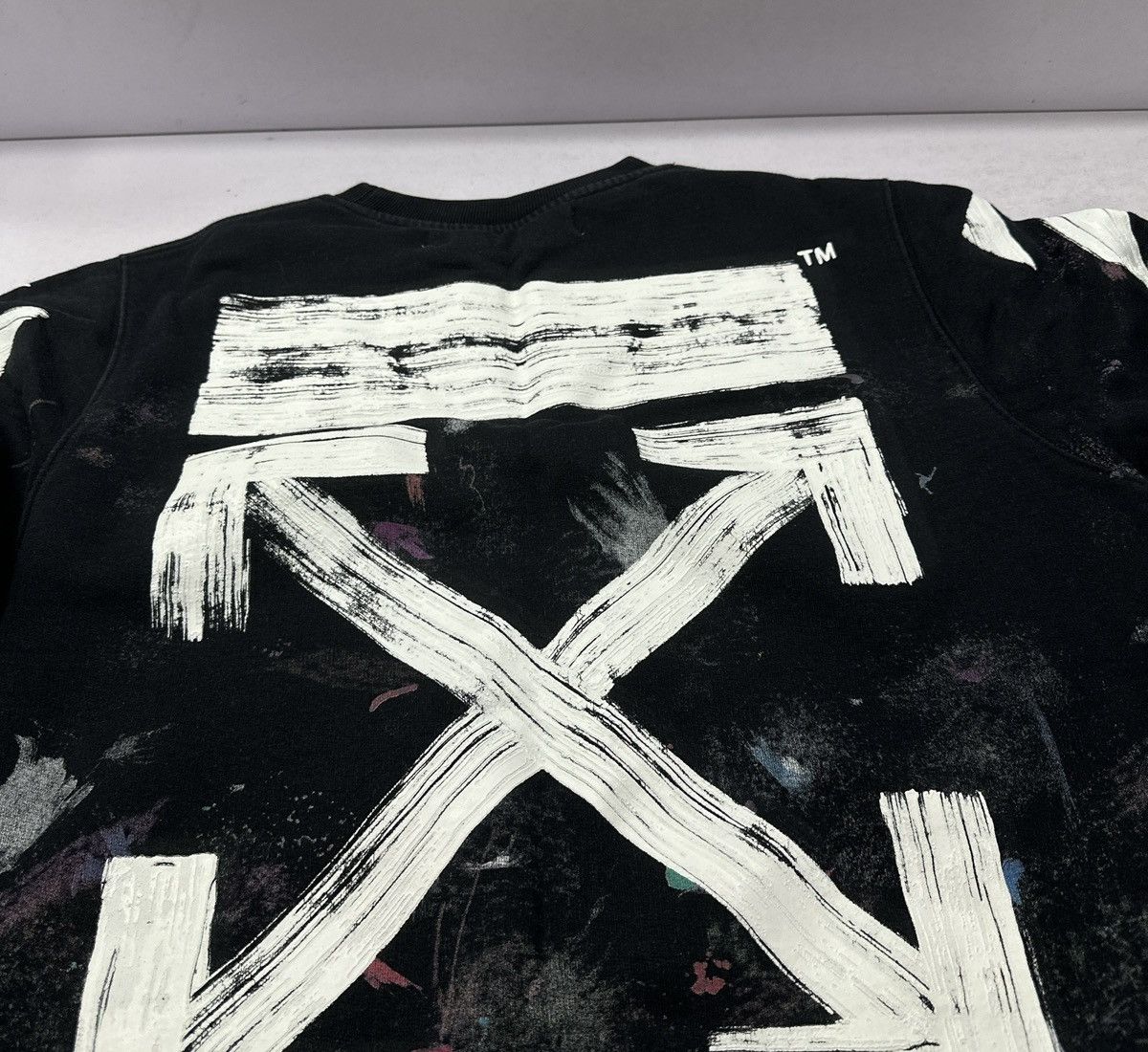 Off-White Off-White Diagonal Galaxy Brushed crewneck sweatshirt Size US S / EU 44-46 / 1 - 5 Thumbnail