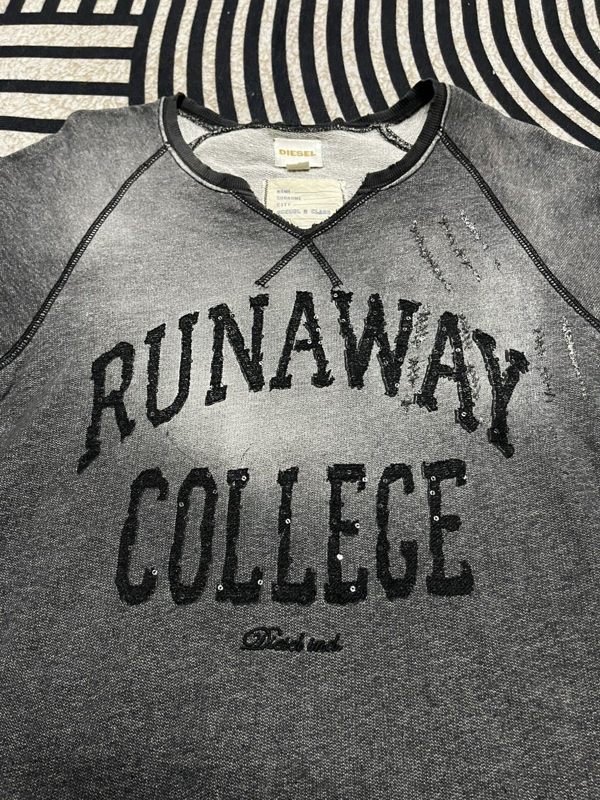 Diesel 2000s DIESEL RUNAWAY COLLEGE RARE DISTRESSED DESIGN Size US M / EU 48-50 / 2 - 8 Thumbnail