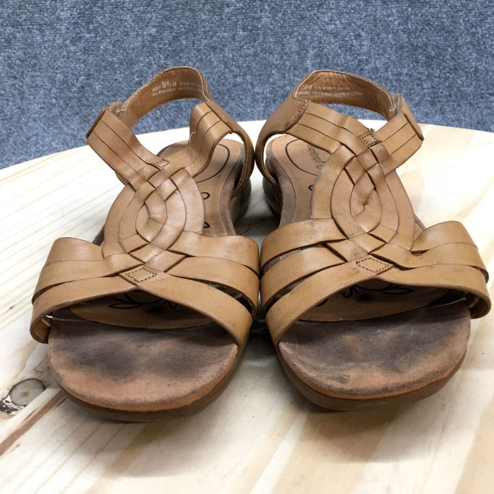 Vintage Baretraps Sandals Womens 9.5 M Keely Woven Straps Brown Faux Leather Hook&Loop Sandal Womens Mens Womens Size US 10 / IT 40 - 5 Thumbnail